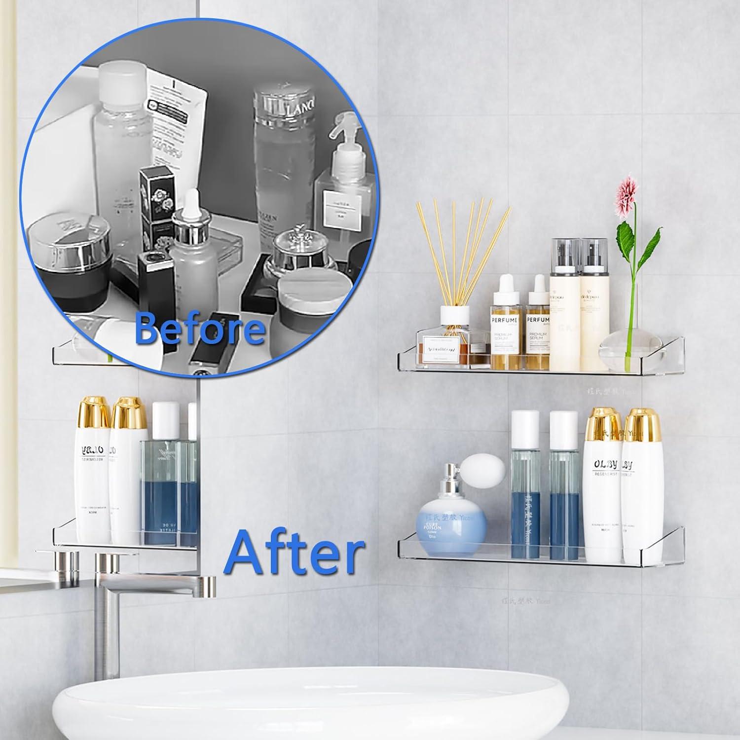 Estantes Flotantes de Acrílico Taoxiwave - 2PCS para Baño y Cocina