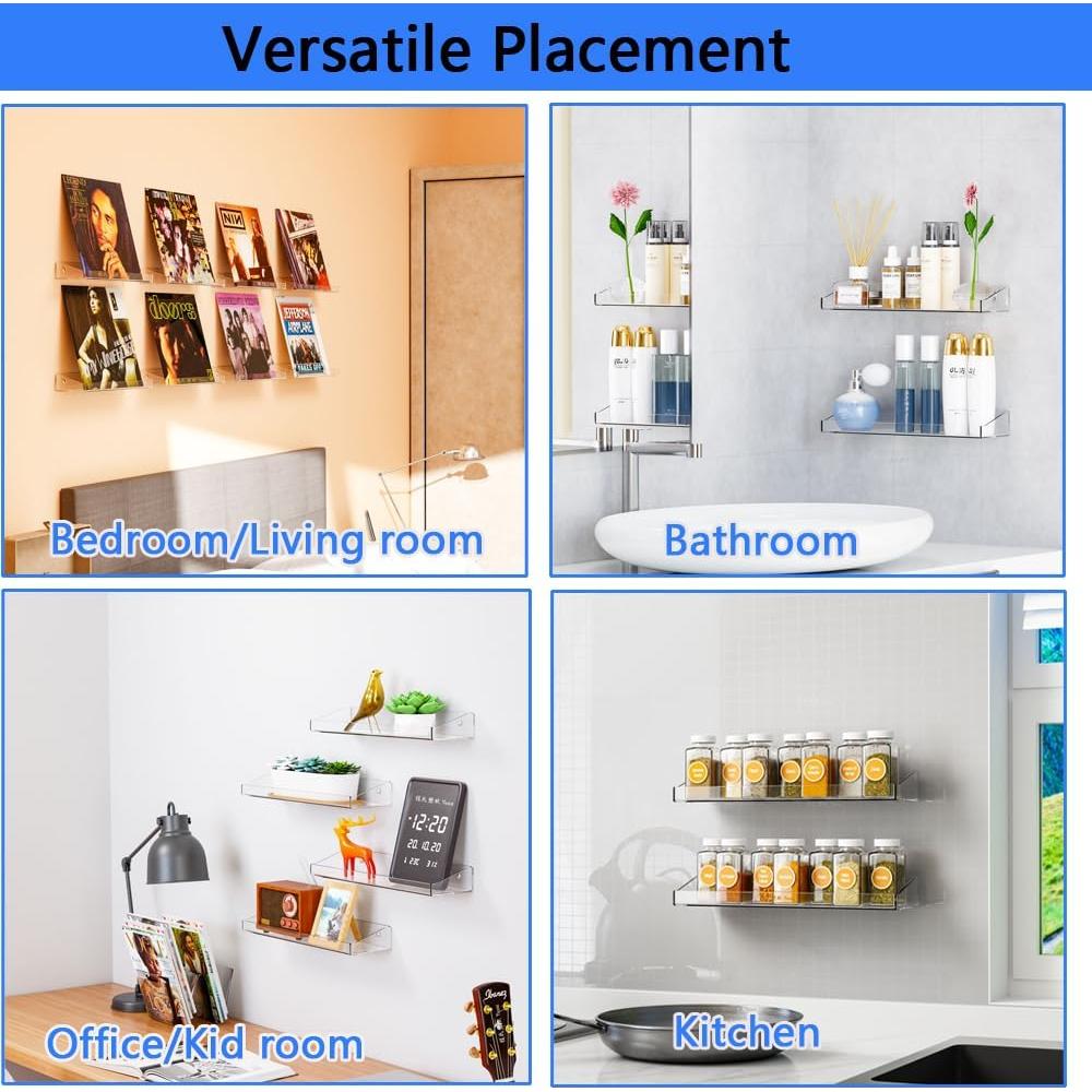 Estantes Flotantes de Acrílico Taoxiwave - 2PCS para Baño y Cocina