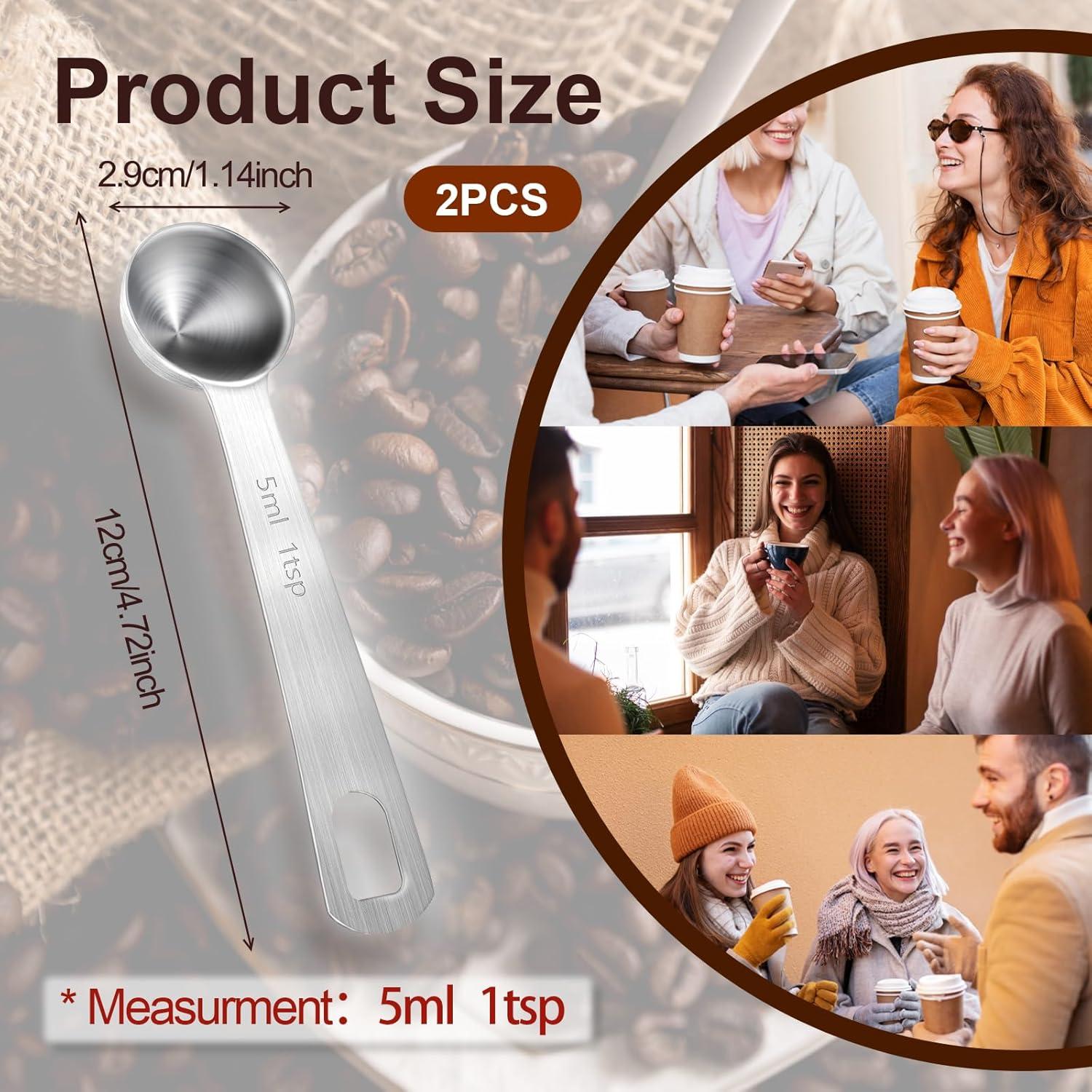 Cucharas Medidoras de Acero Inoxidable Mozeat Lens 5ml 2 Pcs