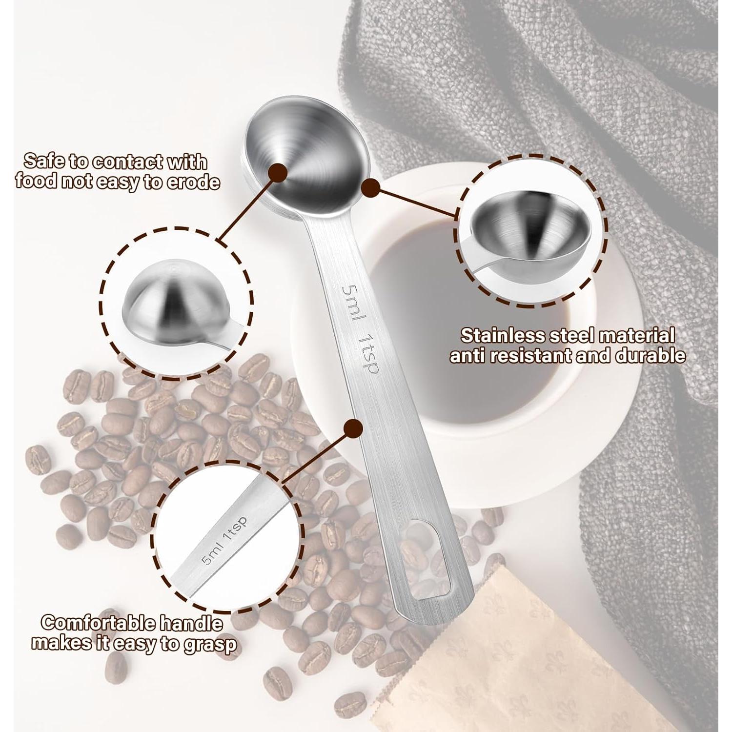 Cucharas Medidoras de Acero Inoxidable Mozeat Lens 5ml 2 Pcs