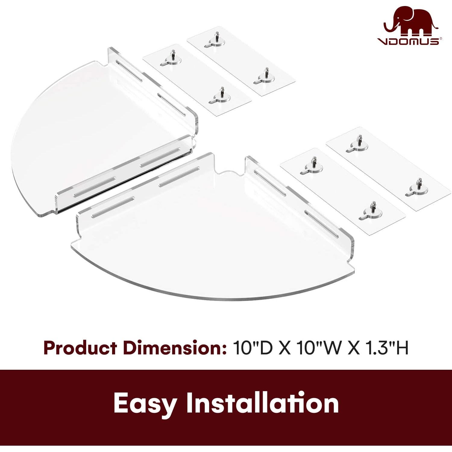 Juego de 2 Estantes de Ducha Vdomus - Organizador Acrílico Adhesivo