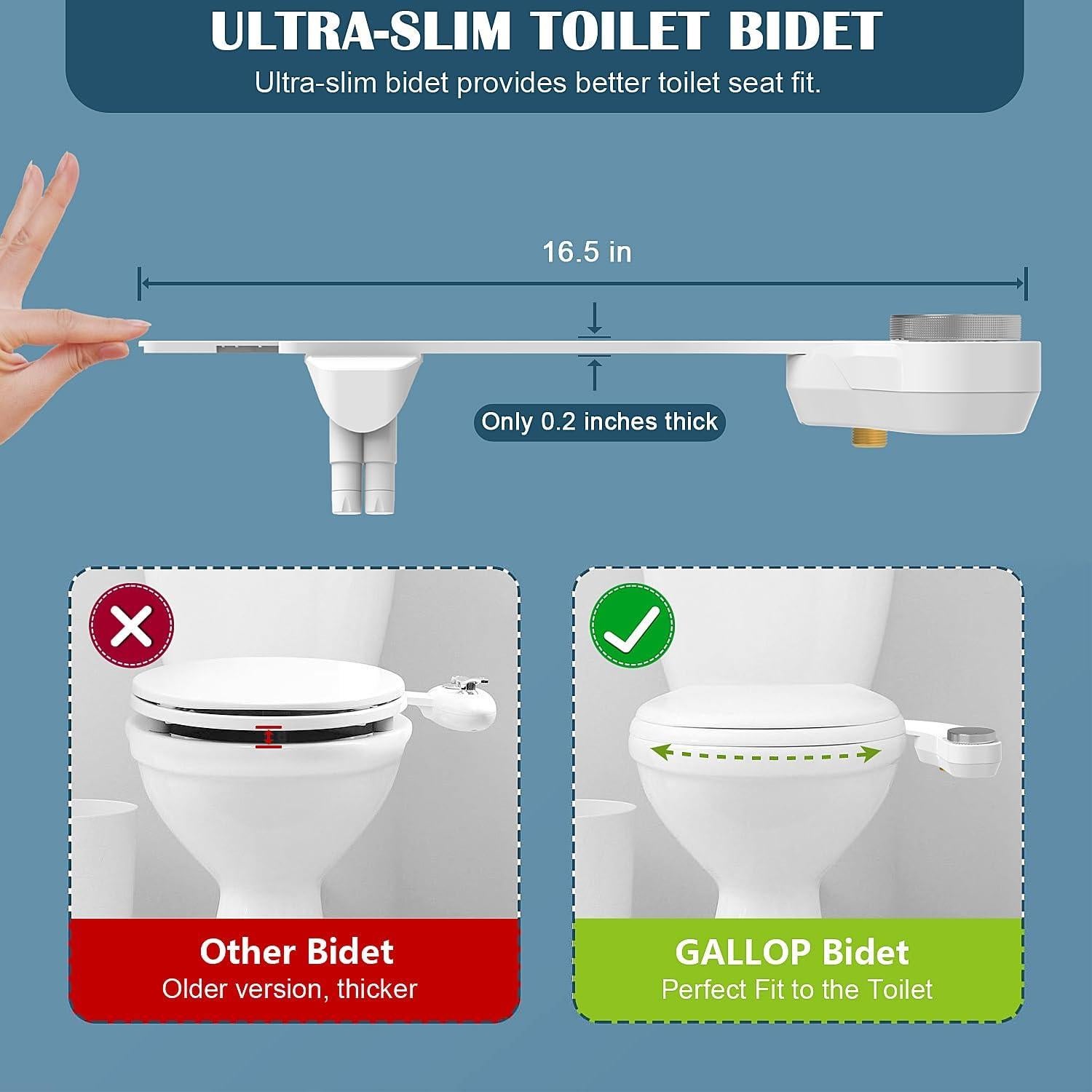 Bidet Izquierdo GALLUP Ultra Delgado con Doble Boquilla 0.64 cm