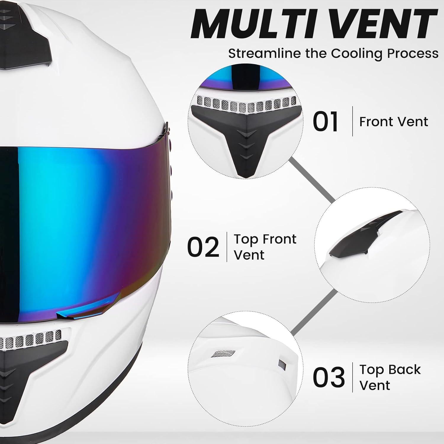 Casco Integral AUBOA MD-813 Negro Brillante Unisex