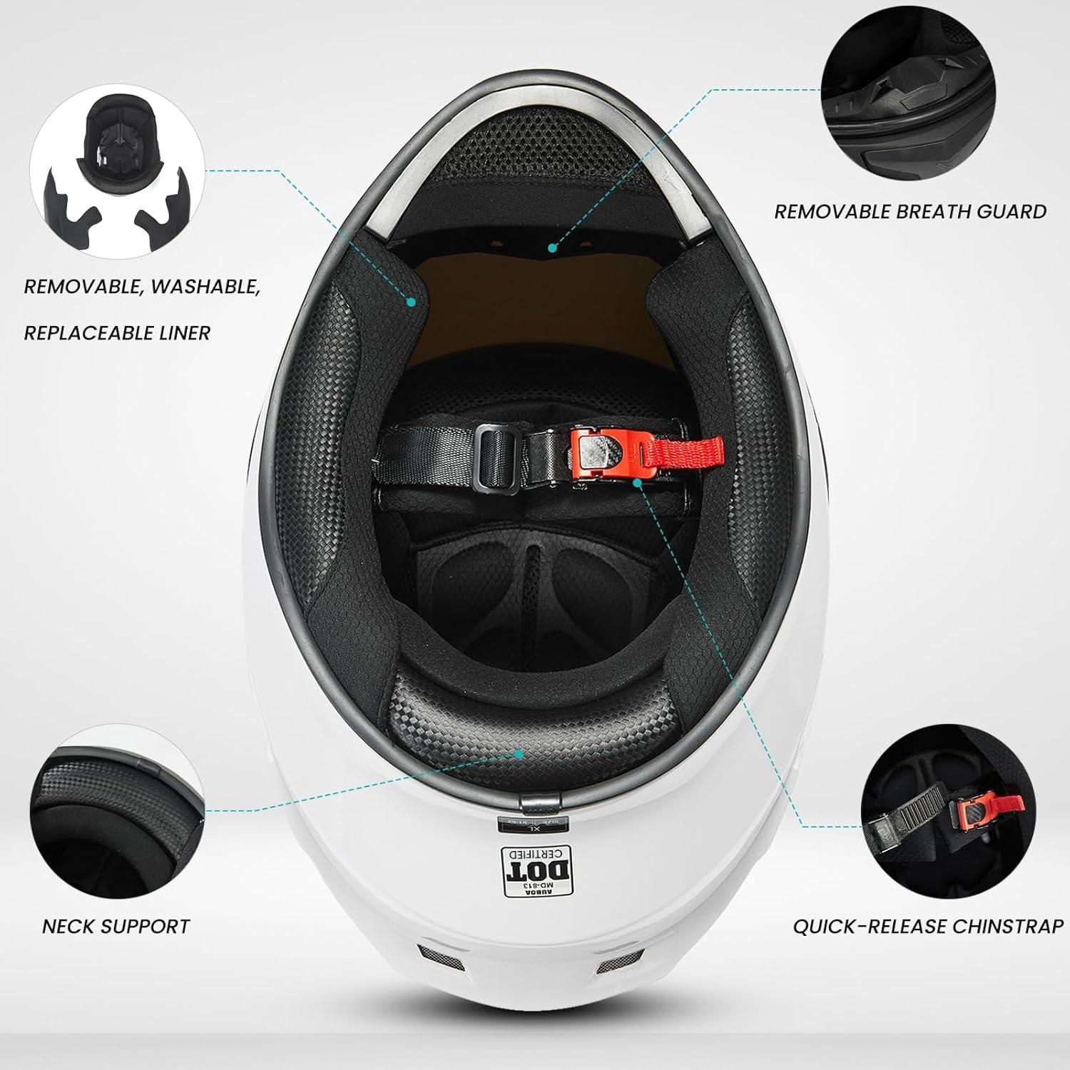 Casco Integral AUBOA MD-813 Negro Brillante Unisex