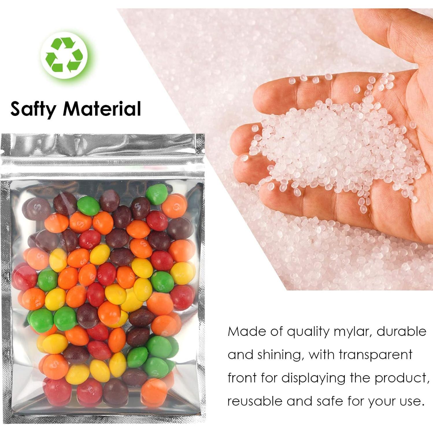 Bolsas Mylar Reutilizables MALENOO 100 Pcs 8x11 cm A Prueba de Olores