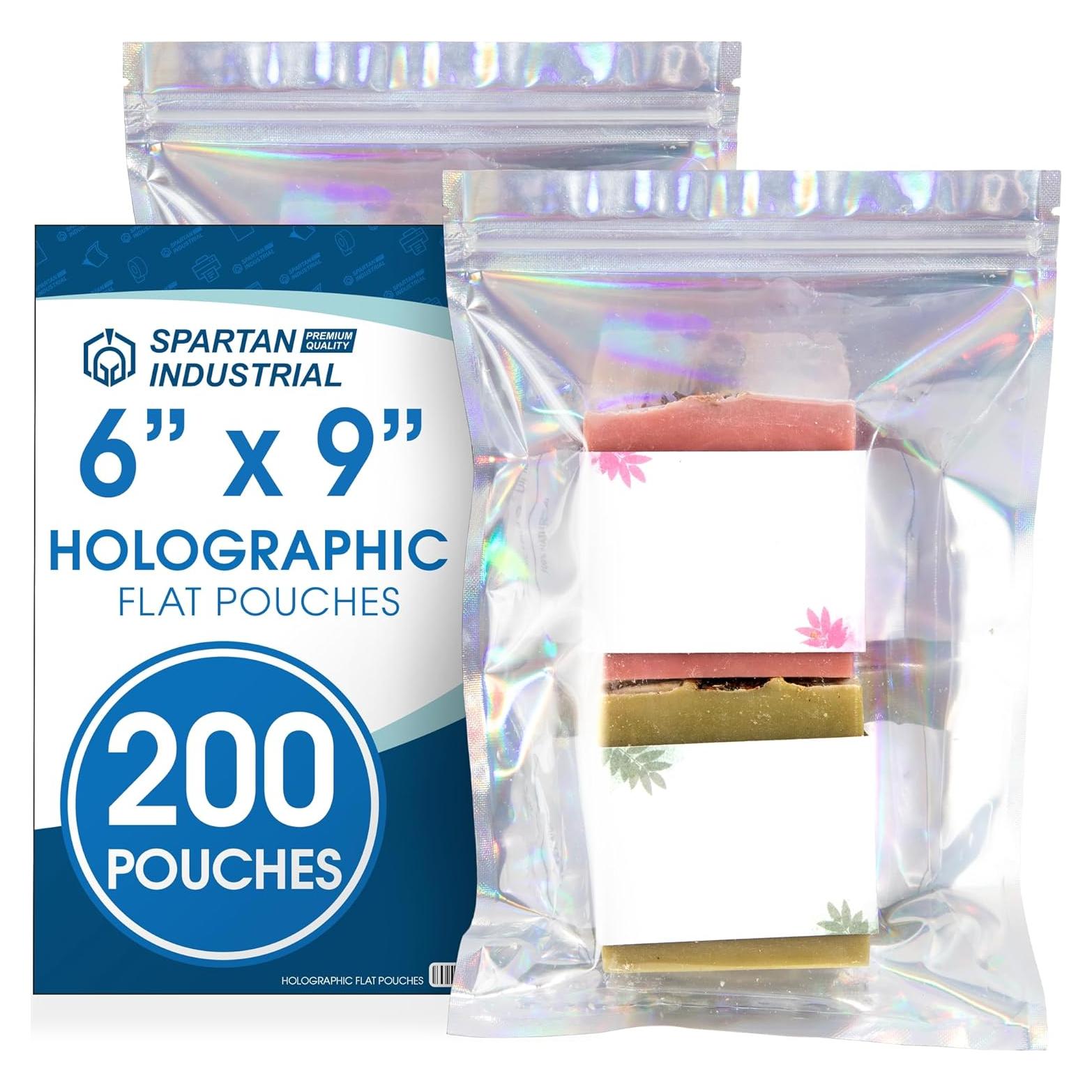 Bolsas Holográficas Re sellables Spartan Industrial 15.24x22.86cm 200u