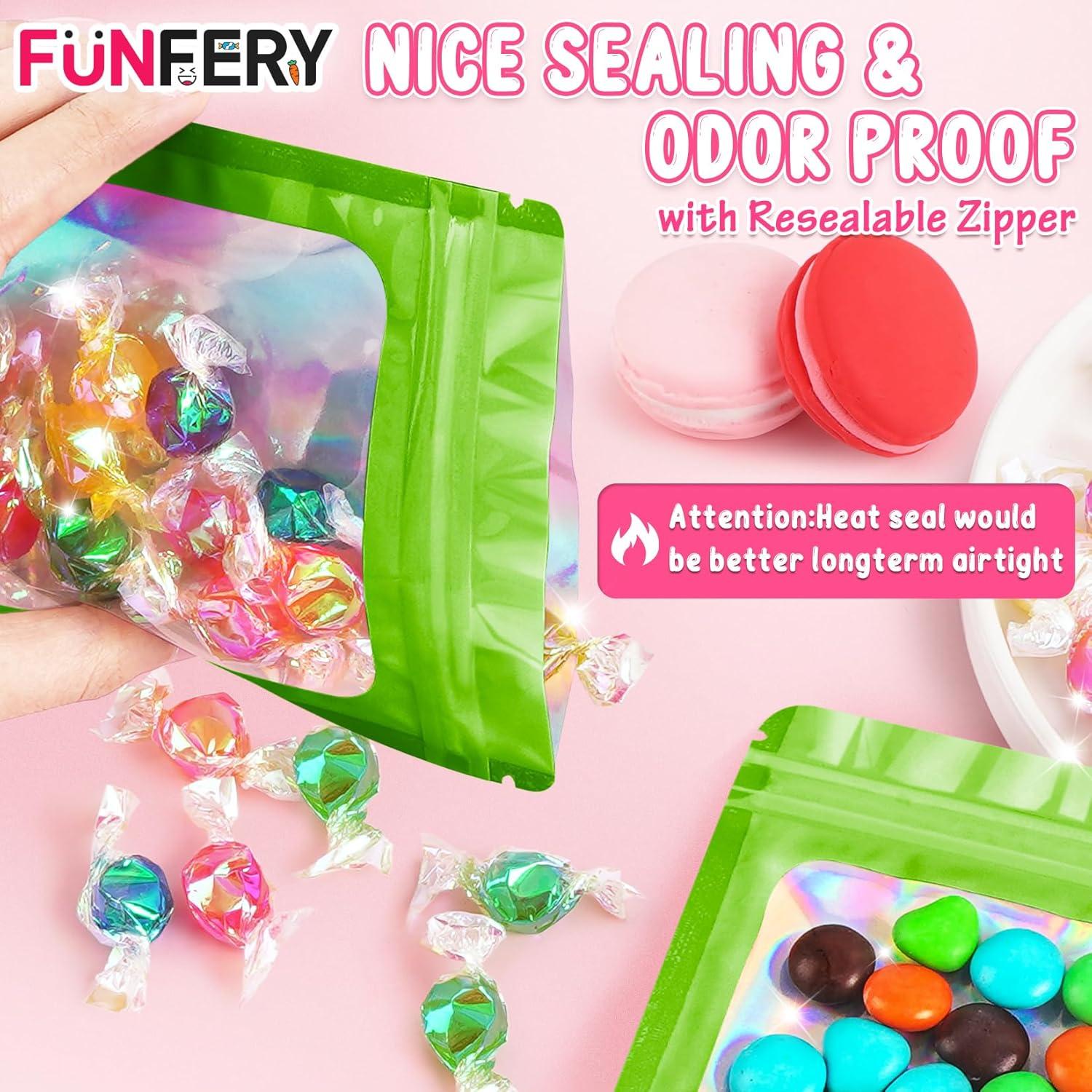 Bolsas Reutilizables Holográficas FUNFERY 100 Unidades 10x15 cm