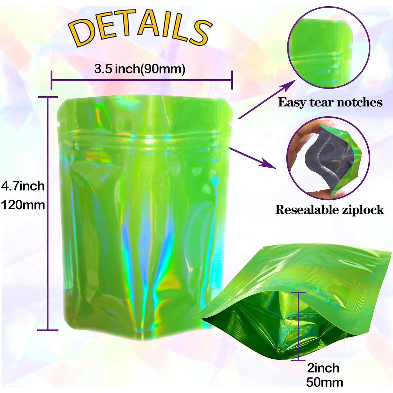 Paquete de 100 Bolsas Mylar YINGZON 12x9 cm a Prueba de Olores