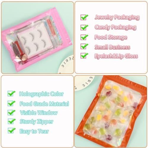 120 Bolsas Mylar Holográficas 7x10 cm GcFoir Reutilizables