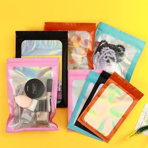 120 Bolsas Mylar Holográficas 7x10 cm GcFoir Reutilizables