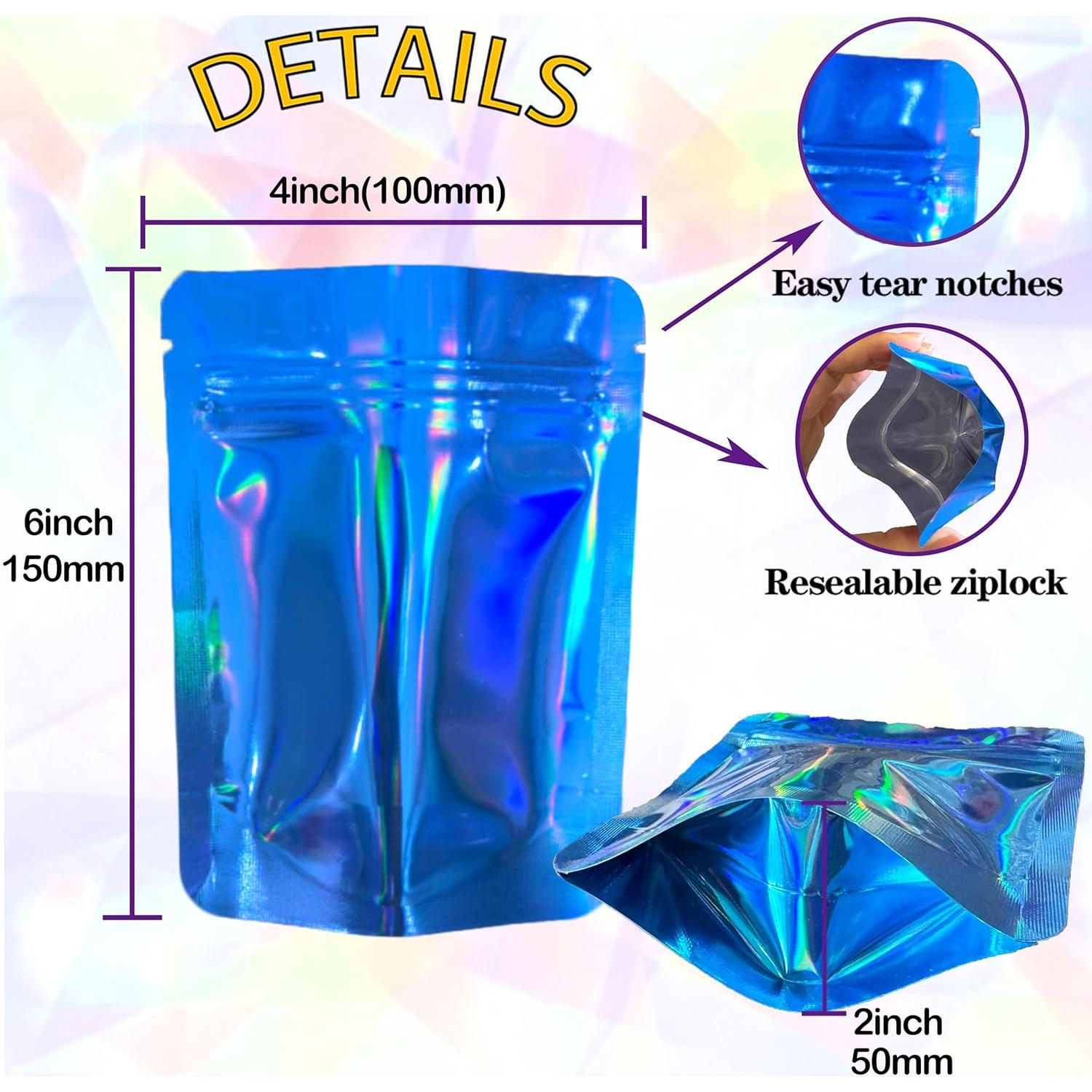 Paquete de 100 Bolsas Mylar YINGZON 15x10 cm Reutilizables