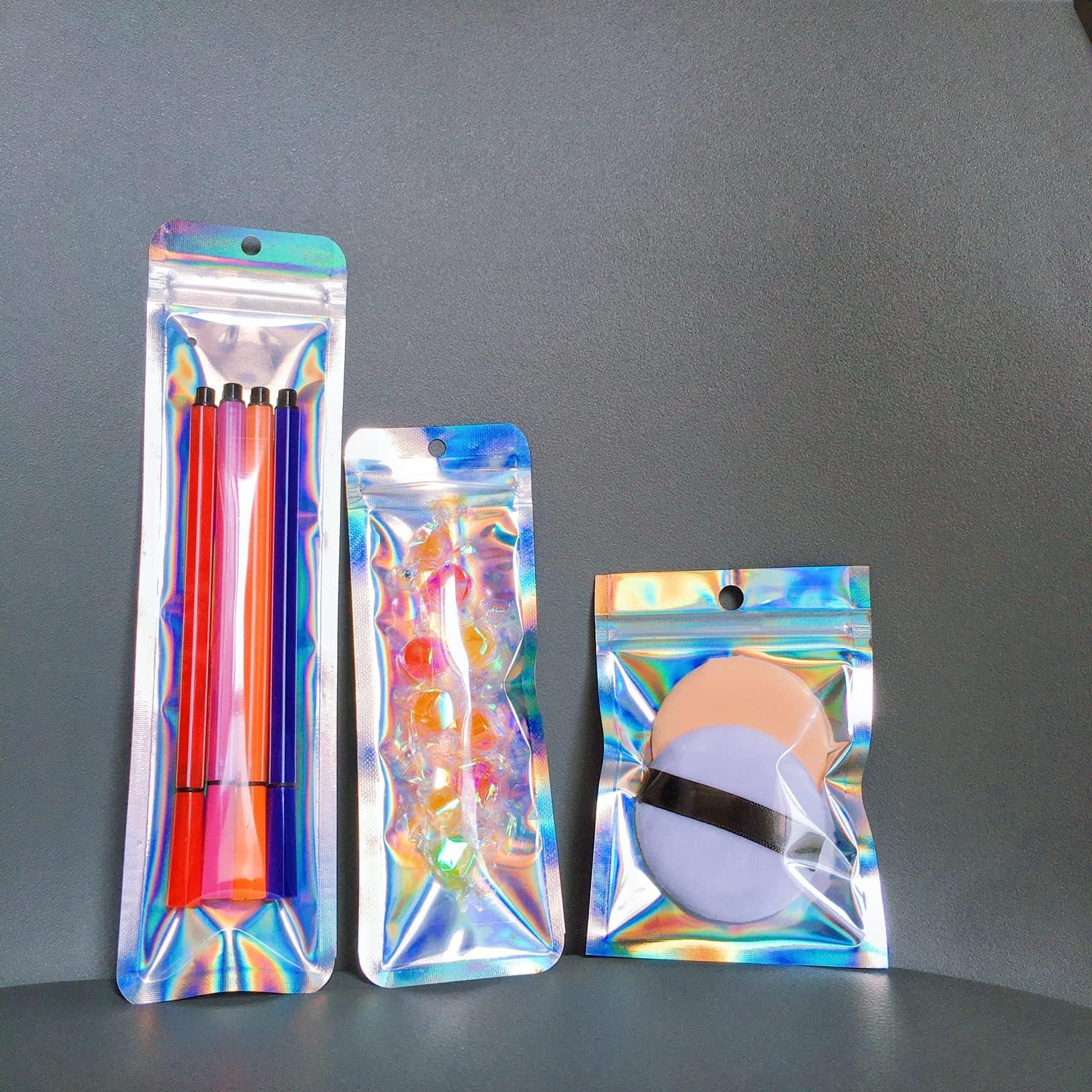 Paquete de 100 Bolsas Holográficas Reutilizables KALOVISEN 6x23cm