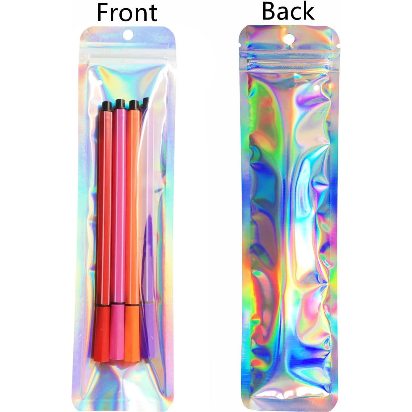 Paquete de 100 Bolsas Holográficas Reutilizables KALOVISEN 6x23cm