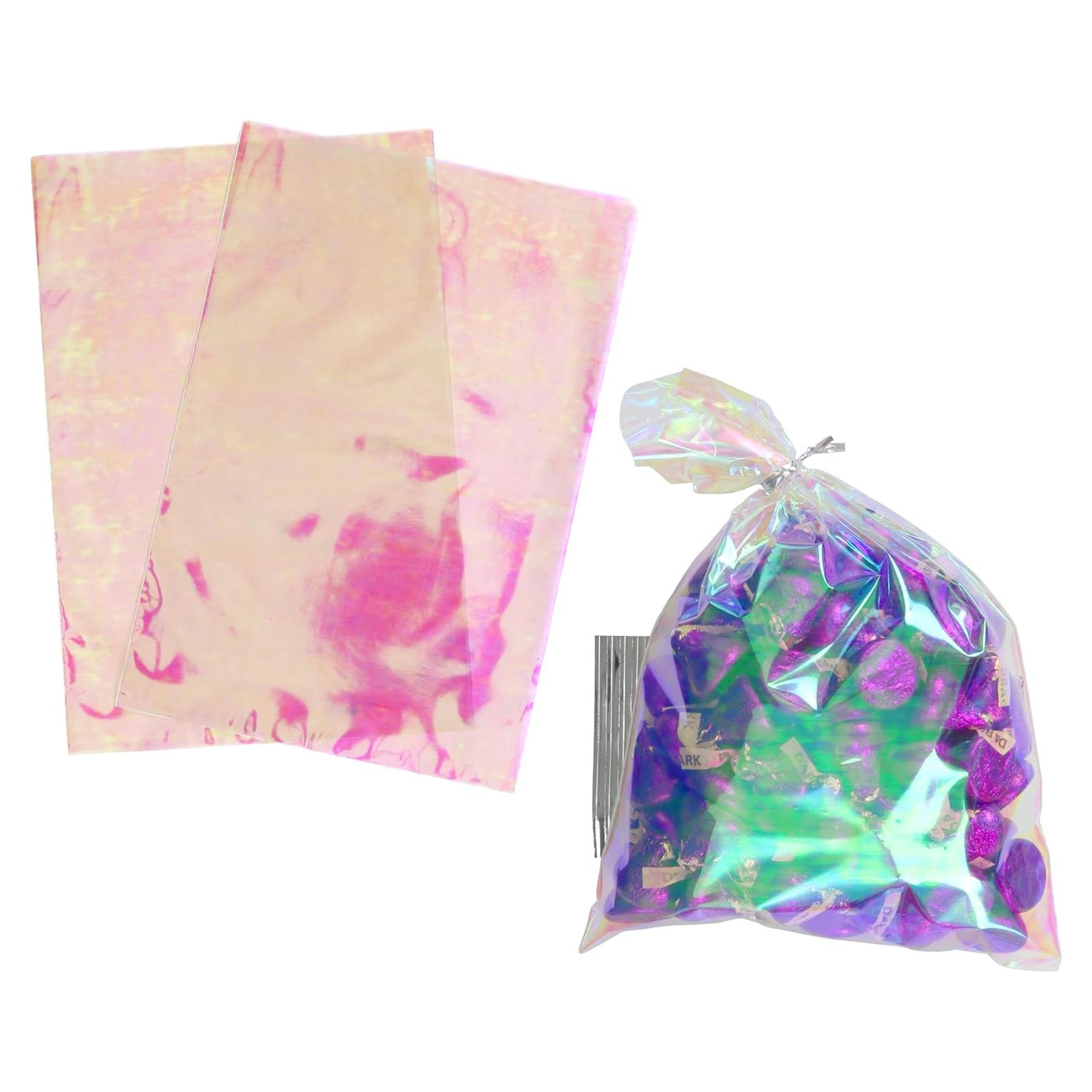 Bolsas de Celofán Iridiscentes Iconikal 100 Unidades 15x22 cm