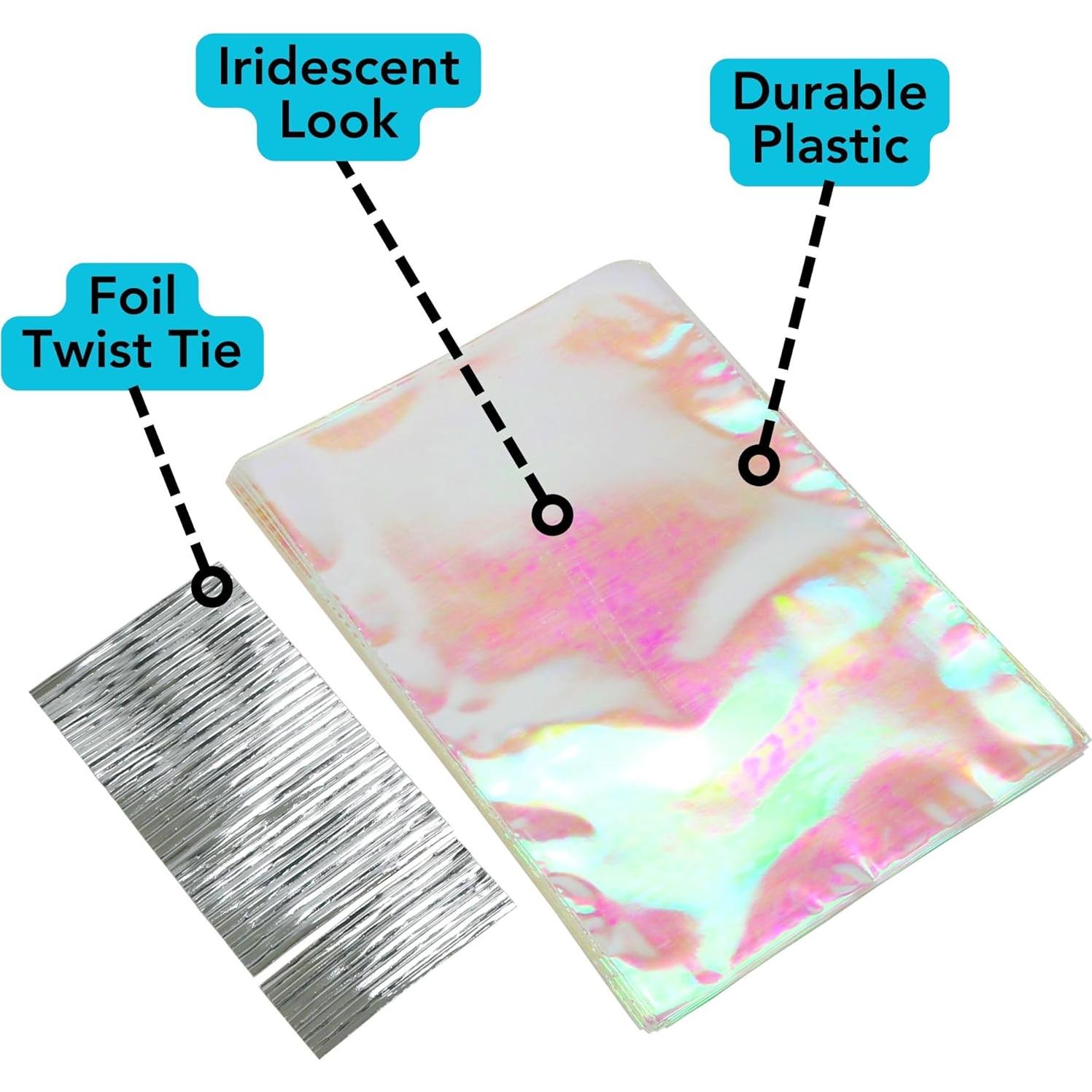 Bolsas de Celofán Iridiscentes Iconikal 100 Unidades 15x22 cm