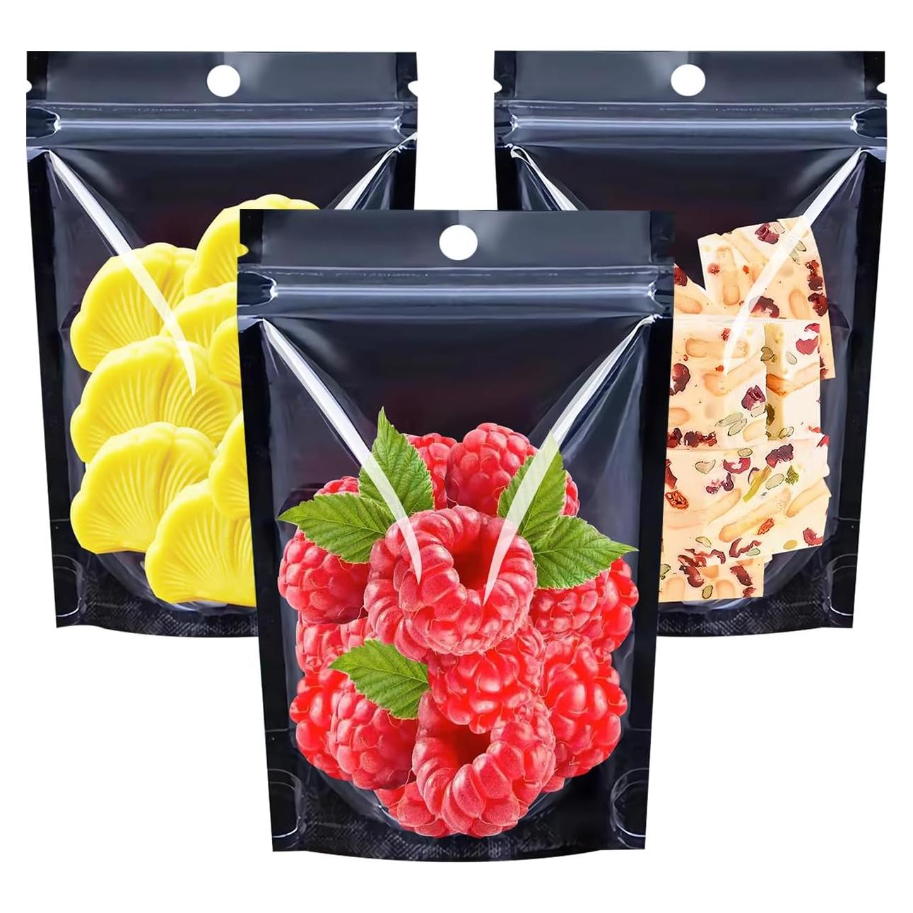 100 Bolsas Mylar Reutilizables HINICEKIT 11.9x20.1 cm a Prueba de Olores