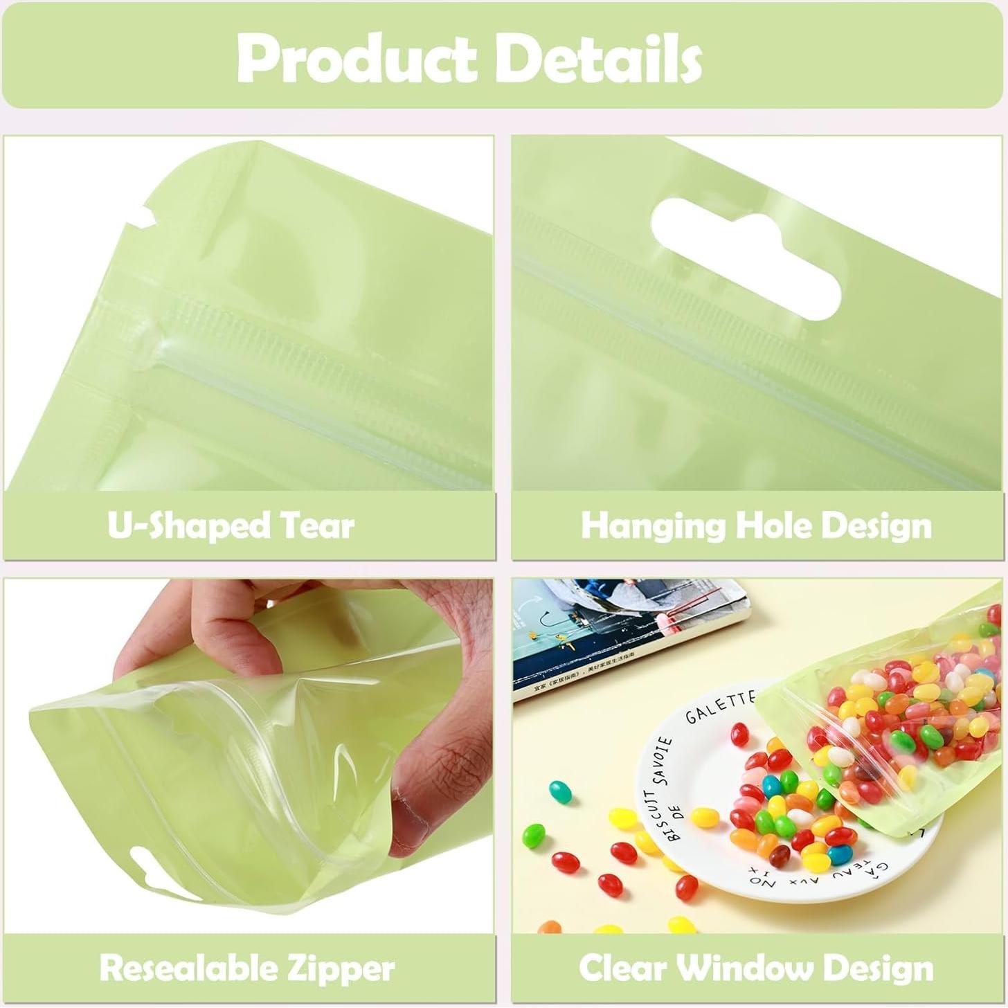 150 Bolsas Mylar Amarillas GcFoir 12.7x20.3 cm Reutilizables