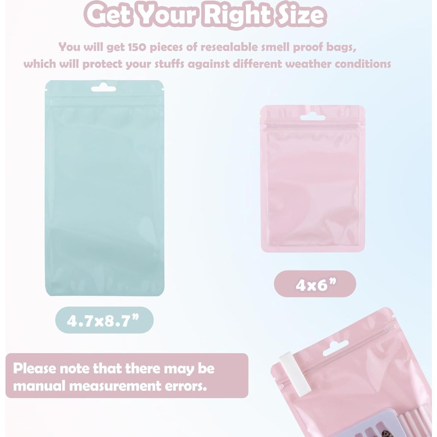 150 Bolsas Mylar Amarillas GcFoir 12.7x20.3 cm Reutilizables