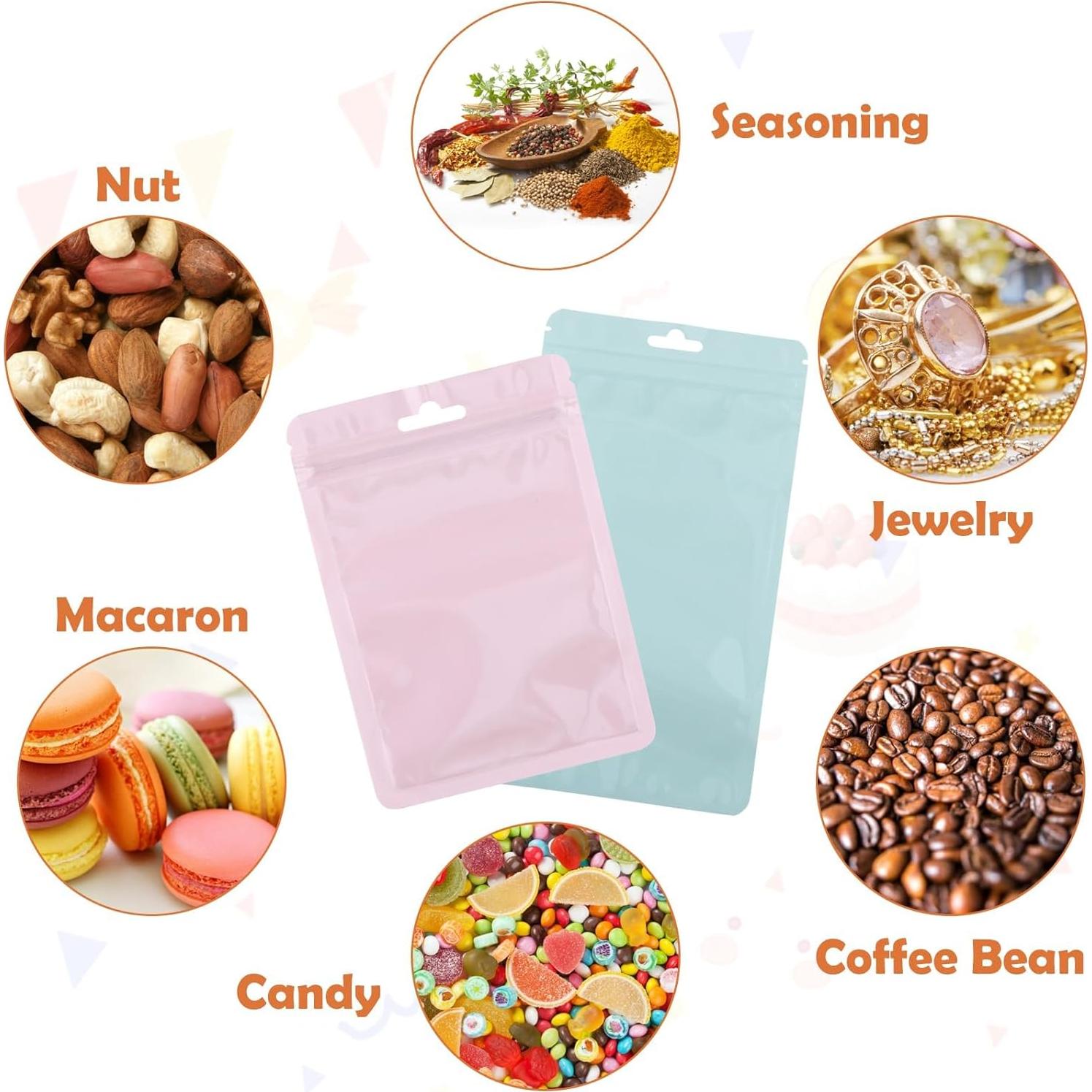 150 Bolsas Mylar Amarillas GcFoir 12.7x20.3 cm Reutilizables