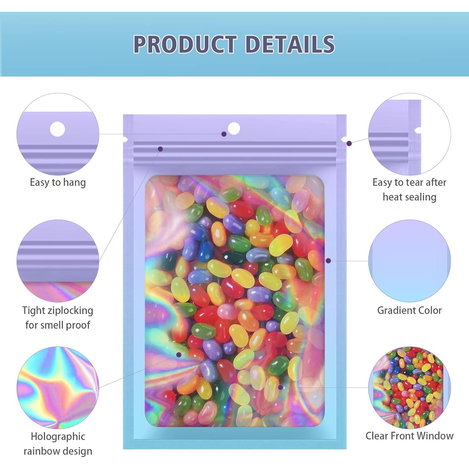 Bolsas Mylar Reutilizables LoraLosa 100 Piezas 7.6x10.2 cm