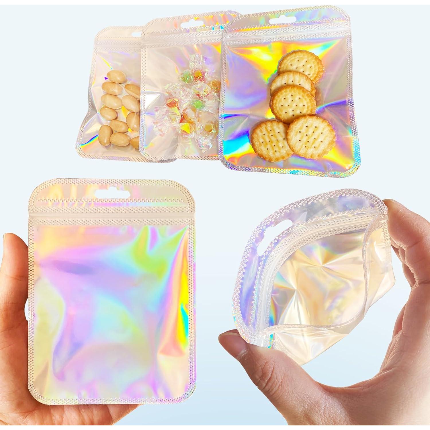 100 Bolsas Holográficas Reutilizables BOBECI 10x15cm