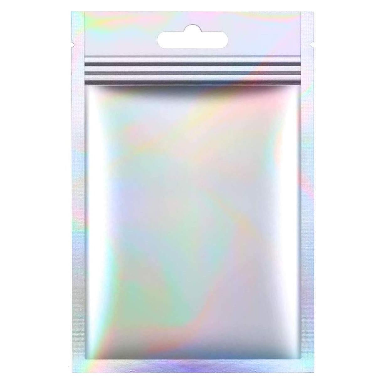 100 Bolsas de Almacenamiento Reutilizables Joyhey Holográficas 7x10cm
