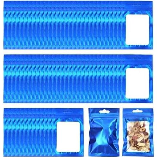200 Bolsas de Mylar Auhafaly 12x7.5cm Reutilizables Azul