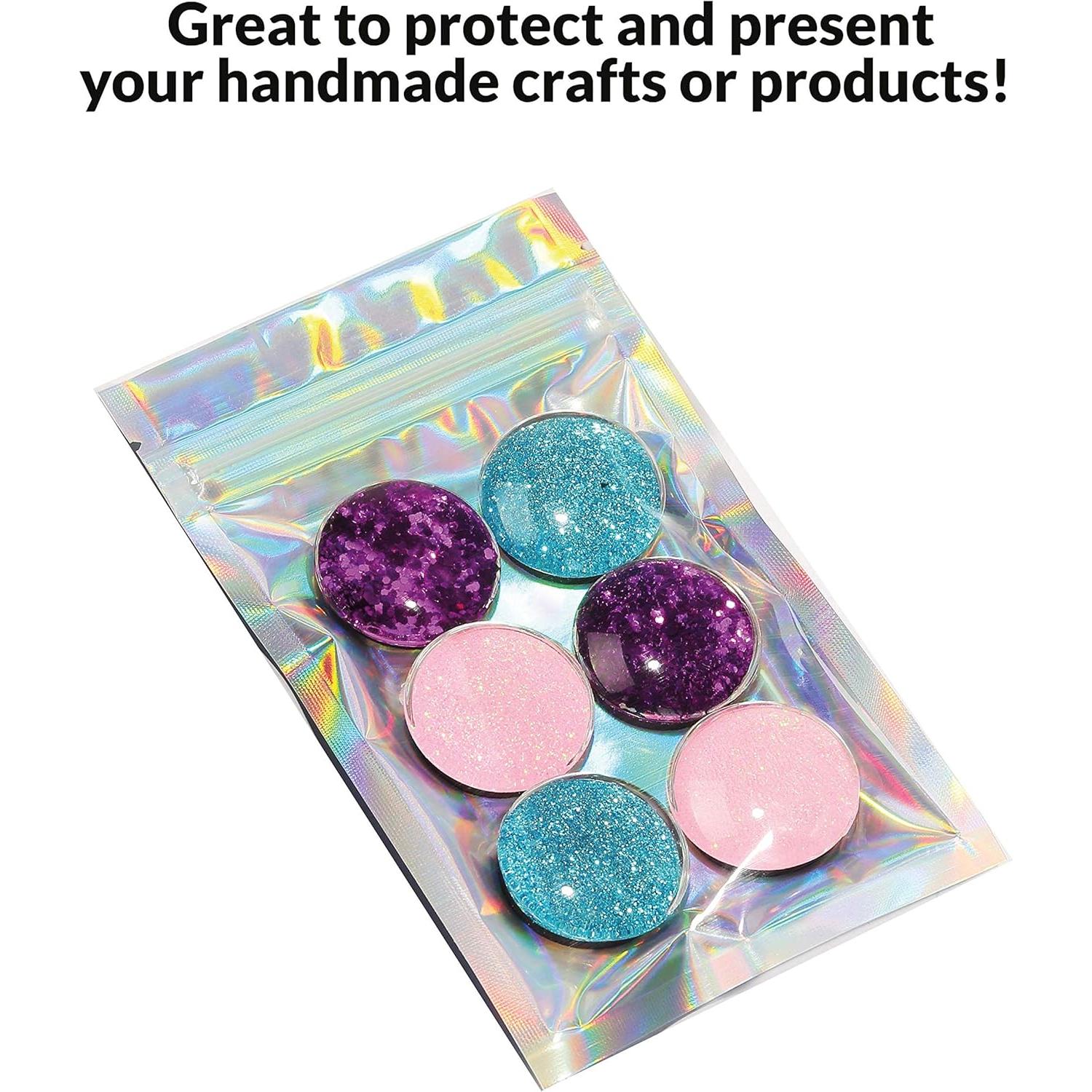 Bolsas Mylar con Ziplock 8.4 x 14 cm | 100 Unidades | Holográfico