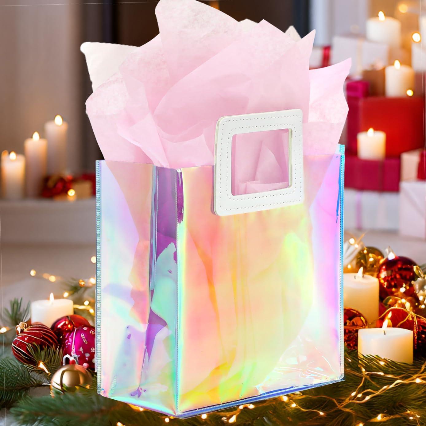 Bolsa de Regalo Holográfica KeerxunBag Rosa 20x17.8x10cm