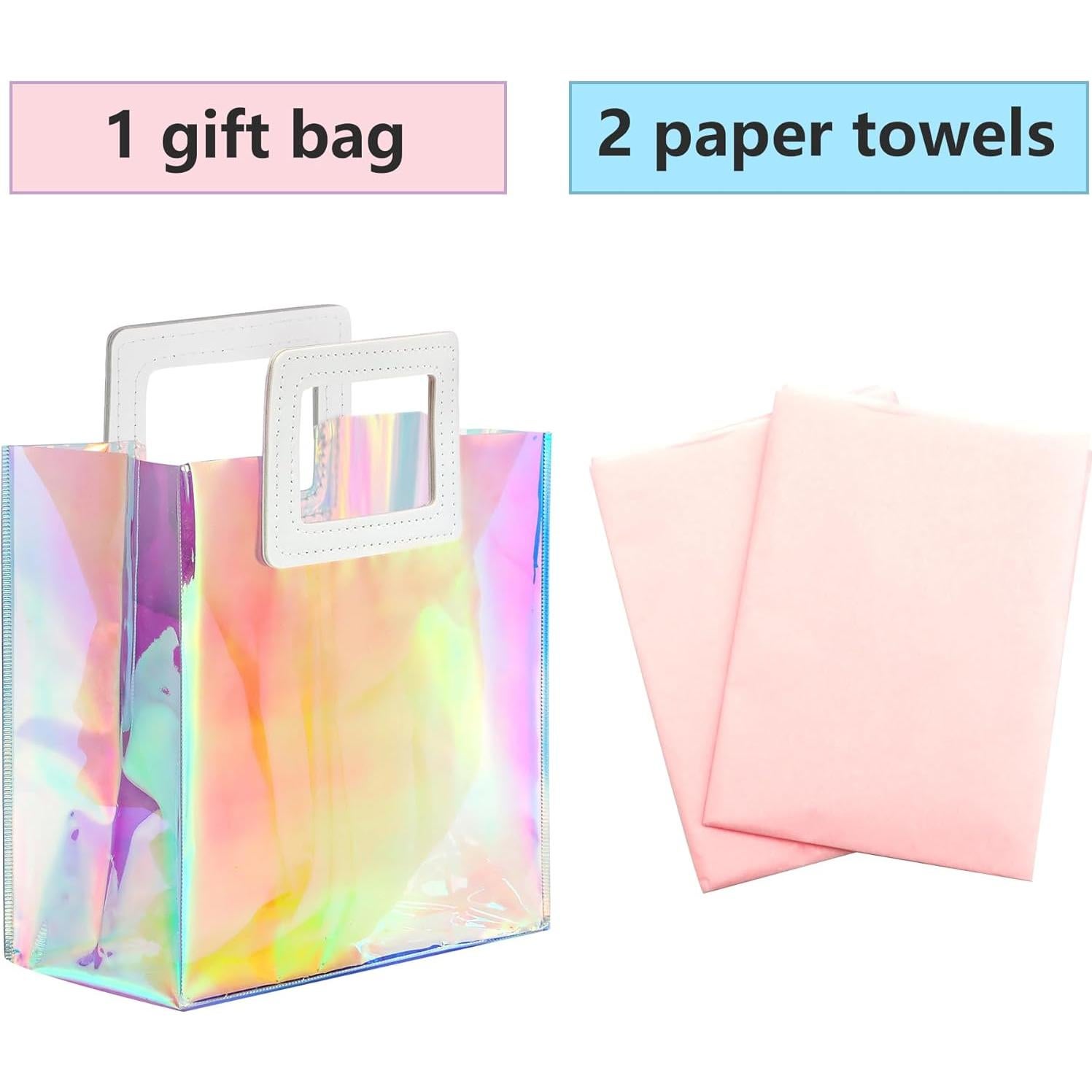 Bolsa de Regalo Holográfica KeerxunBag Rosa 20x17.8x10cm