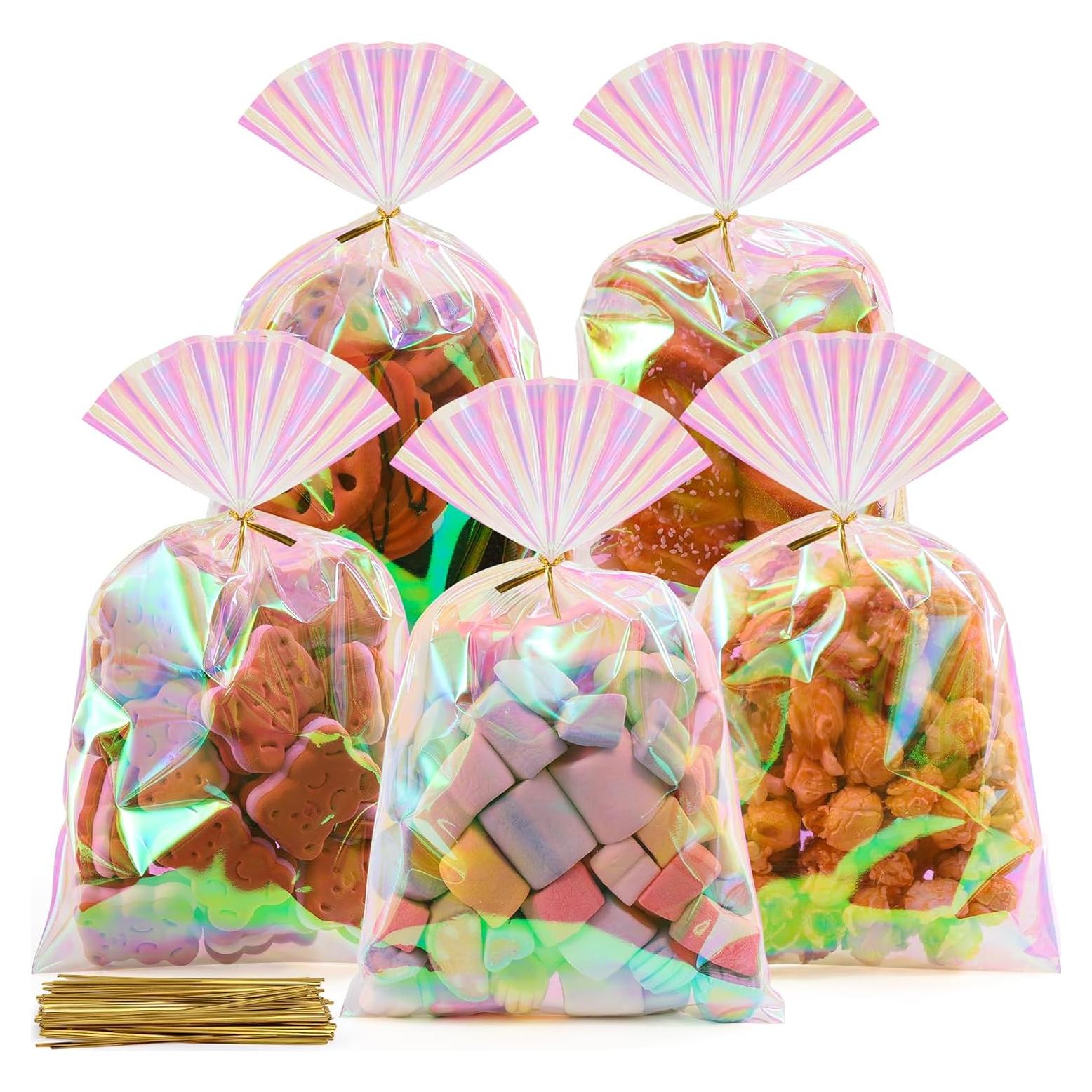 Bolsas de Celofán Holográficas SUREHOME 100 Pcs 15.24x25.4 cm