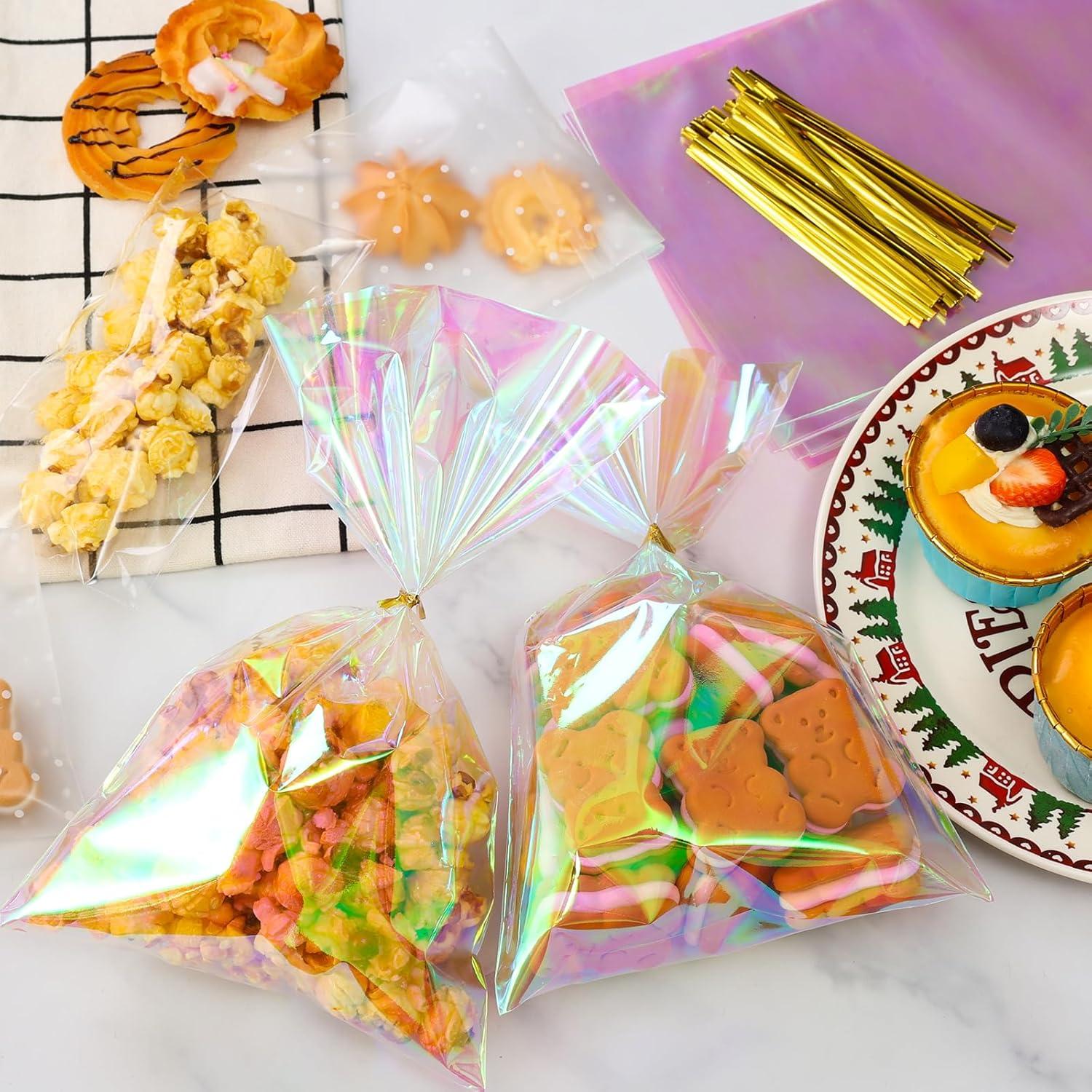 Bolsas de Celofán Holográficas SUREHOME 100 Pcs 15.24x25.4 cm