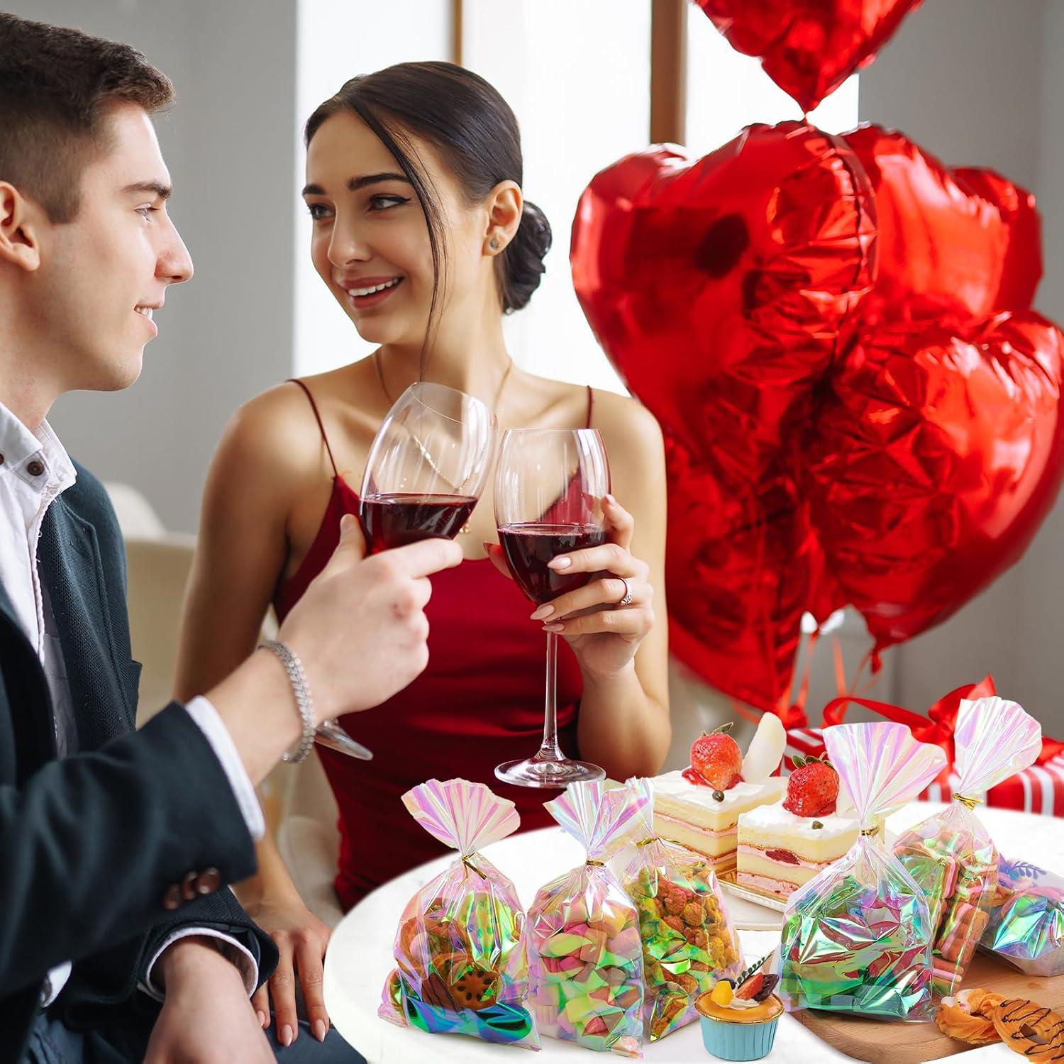 Bolsas de Celofán Holográficas SUREHOME 100 Pcs 15.24x25.4 cm