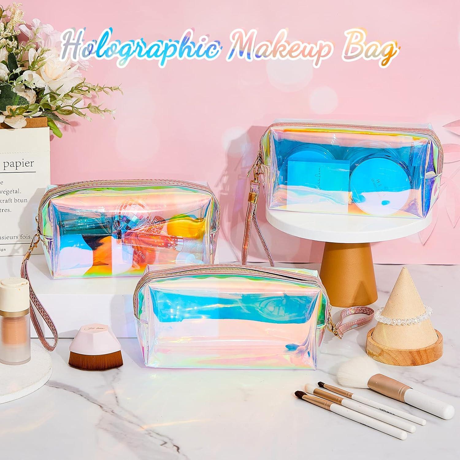 Bolsas de Maquillaje Holográficas Dunzy 8 Pcs Iridiscentes M