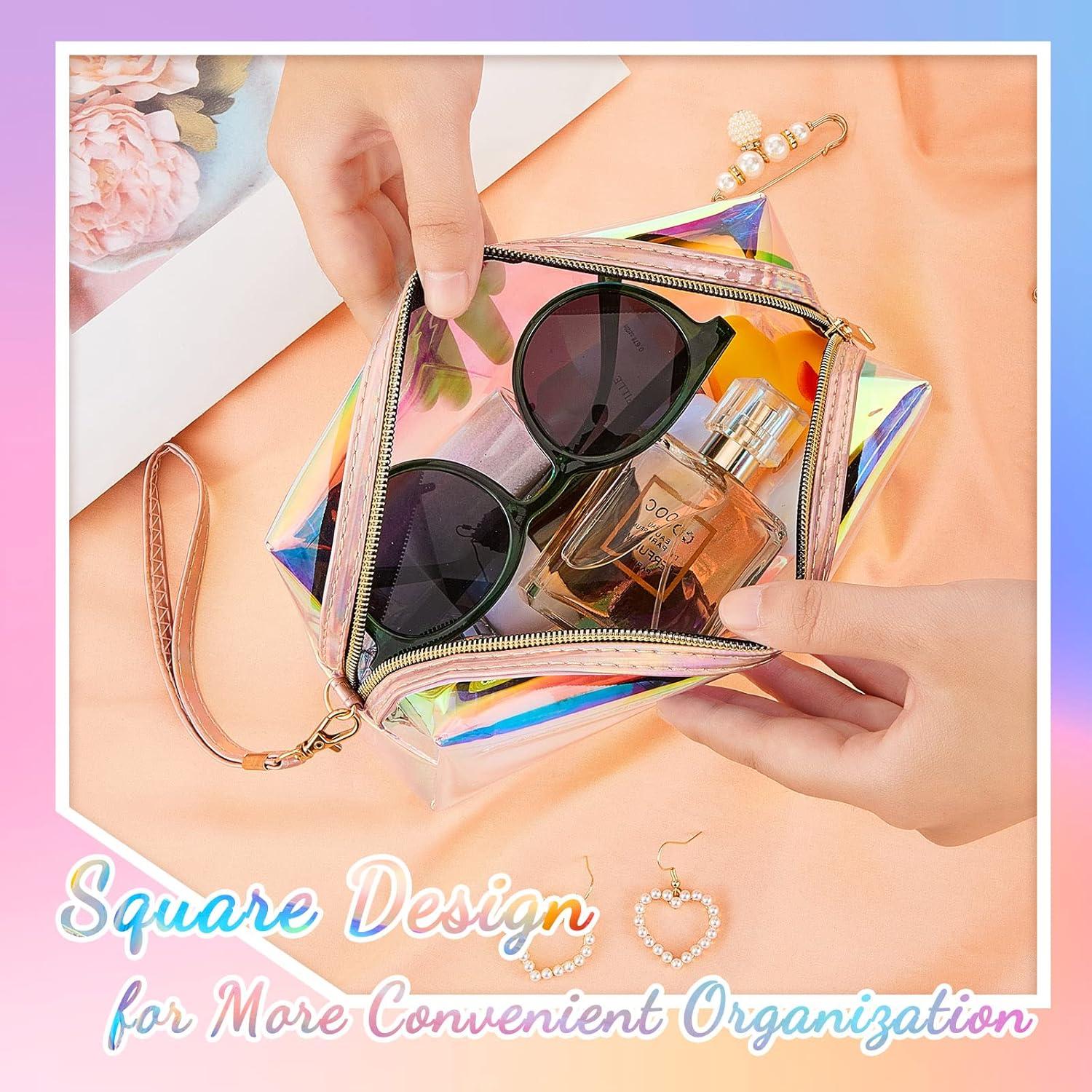 Bolsas de Maquillaje Holográficas Dunzy 8 Pcs Iridiscentes M