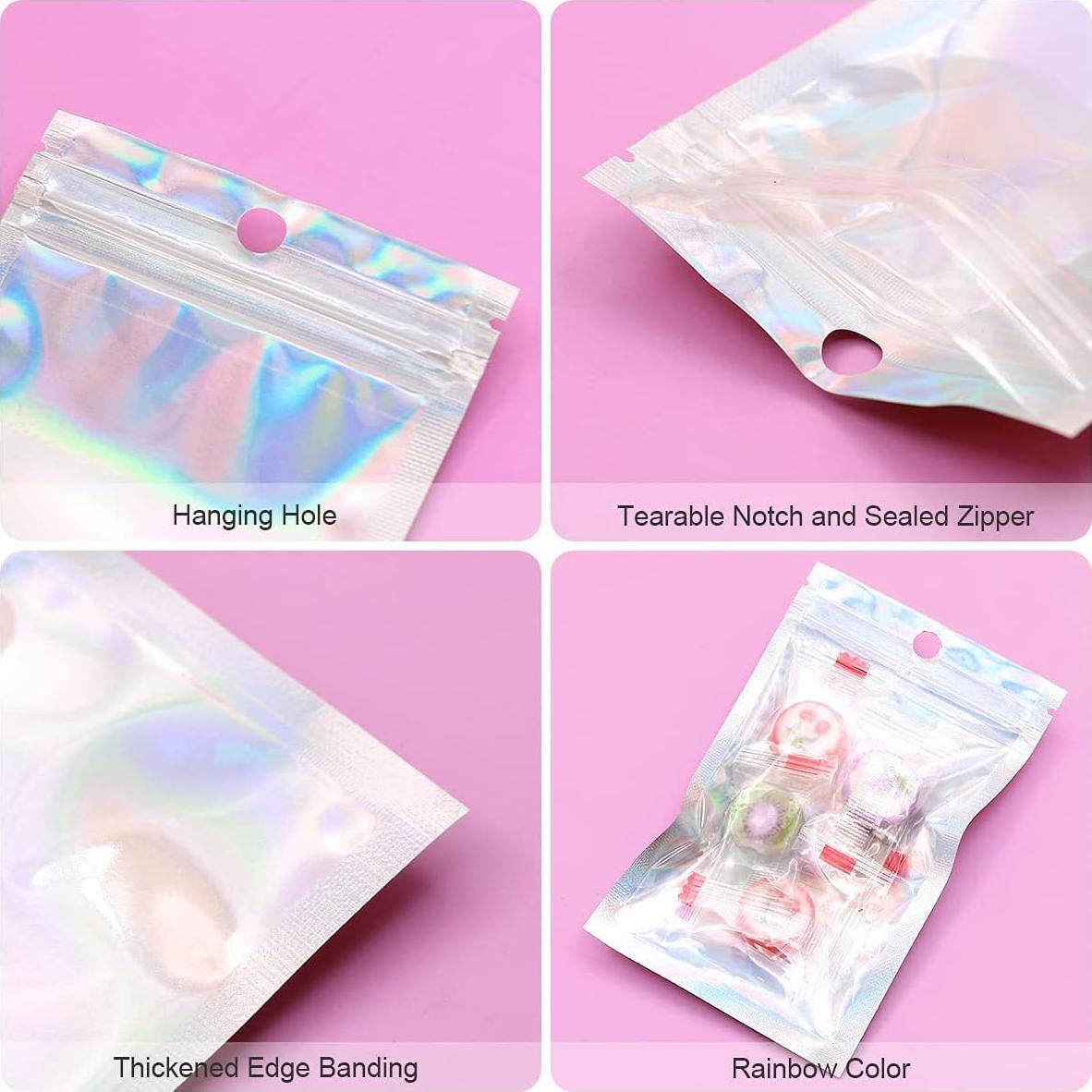 Bolsas Reutilizables Mylar 100 Pcs SumDirect 8x13 cm Holográfico