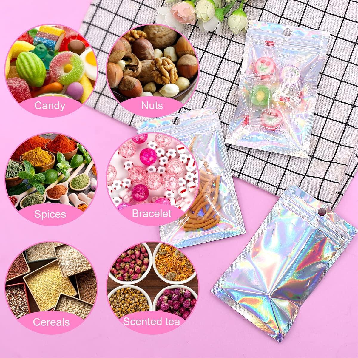 Bolsas Reutilizables Mylar 100 Pcs SumDirect 8x13 cm Holográfico