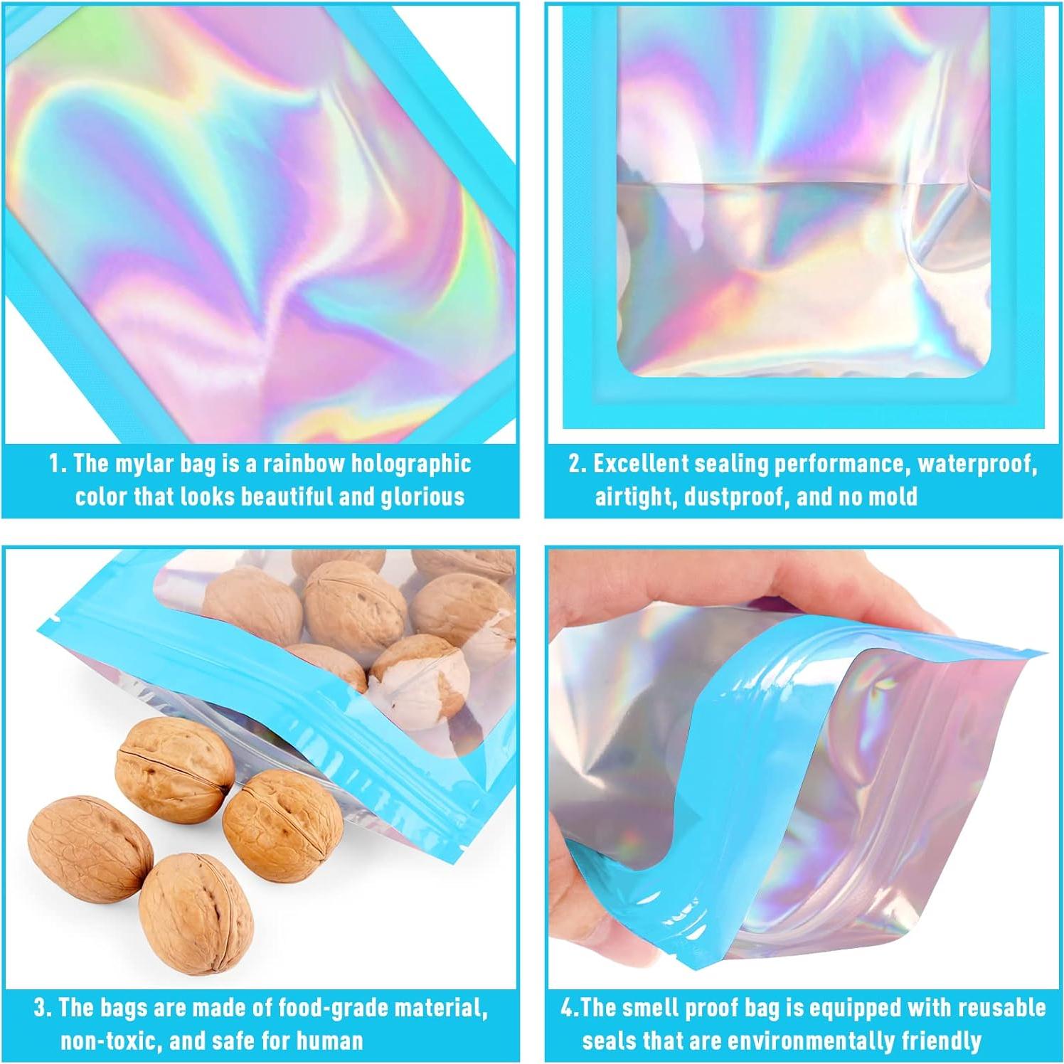 Bolsas Reutilizables JTIEO 50 Pcs 6.1x9.9cm Holográficas