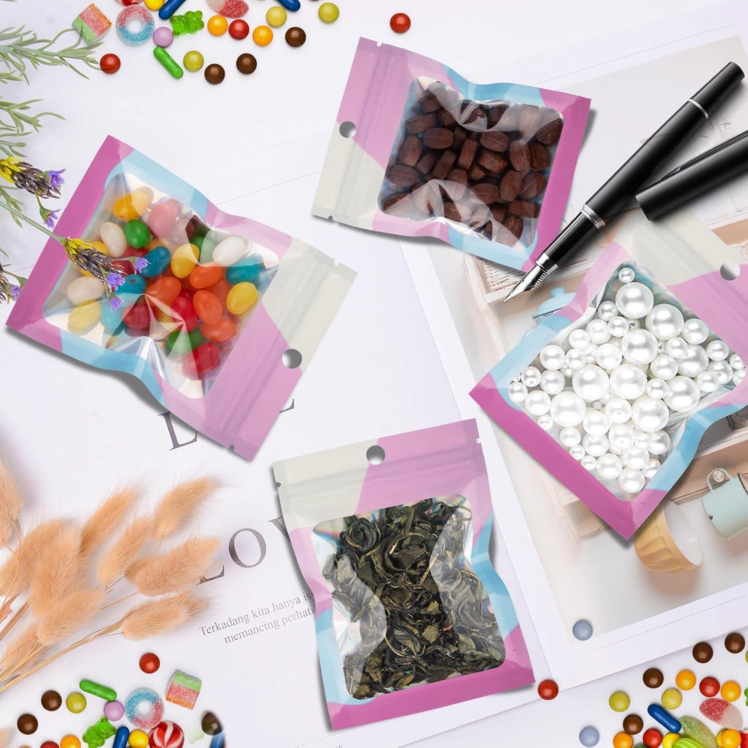 100 Bolsas de Empaque Holográficas Reutilizables 8.89x11.94cm