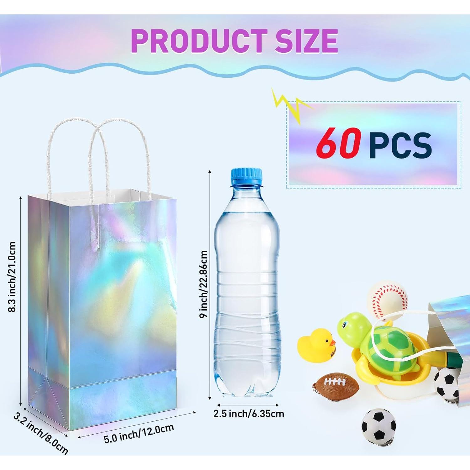 Estune 60 Bolsas de Regalo Iridiscentes 21x12.7cm para Fiestas