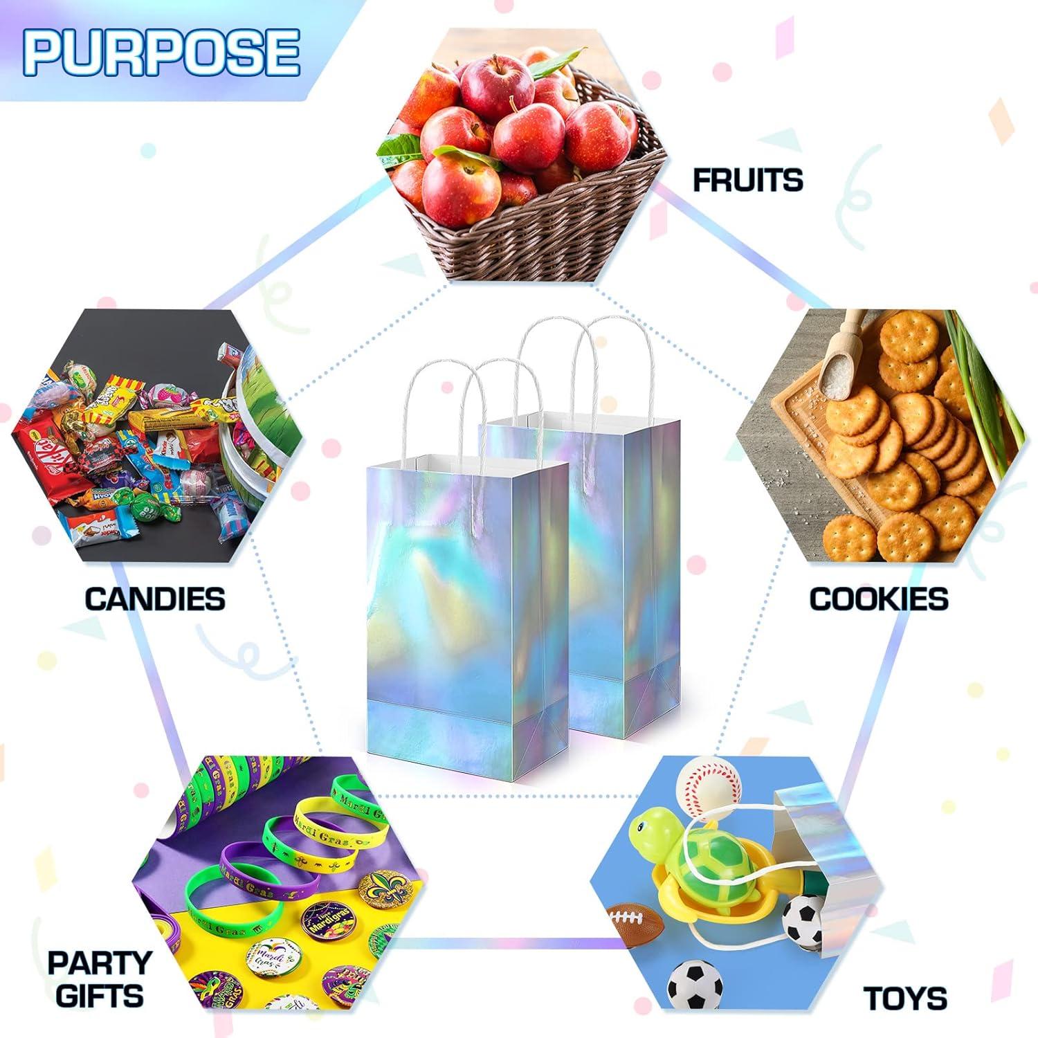 Estune 60 Bolsas de Regalo Iridiscentes 21x12.7cm para Fiestas