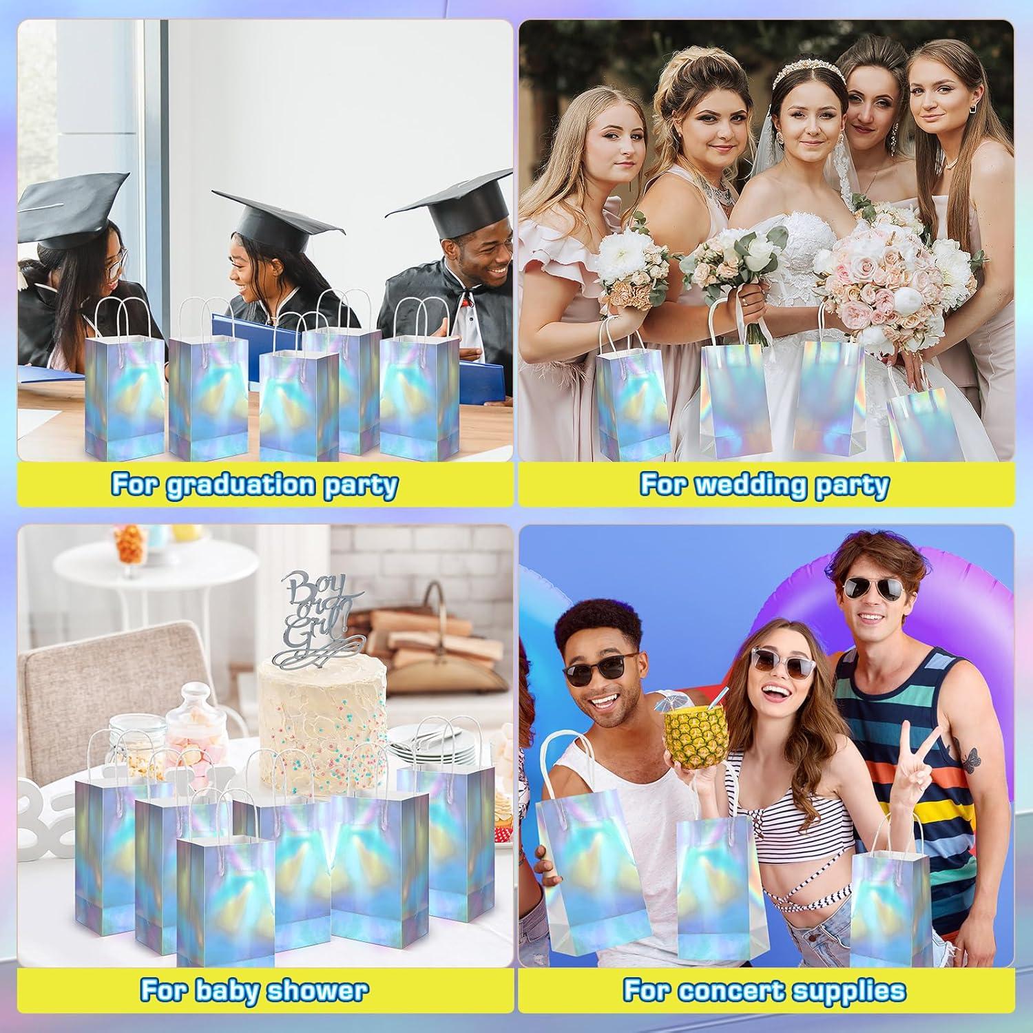 Estune 60 Bolsas de Regalo Iridiscentes 21x12.7cm para Fiestas
