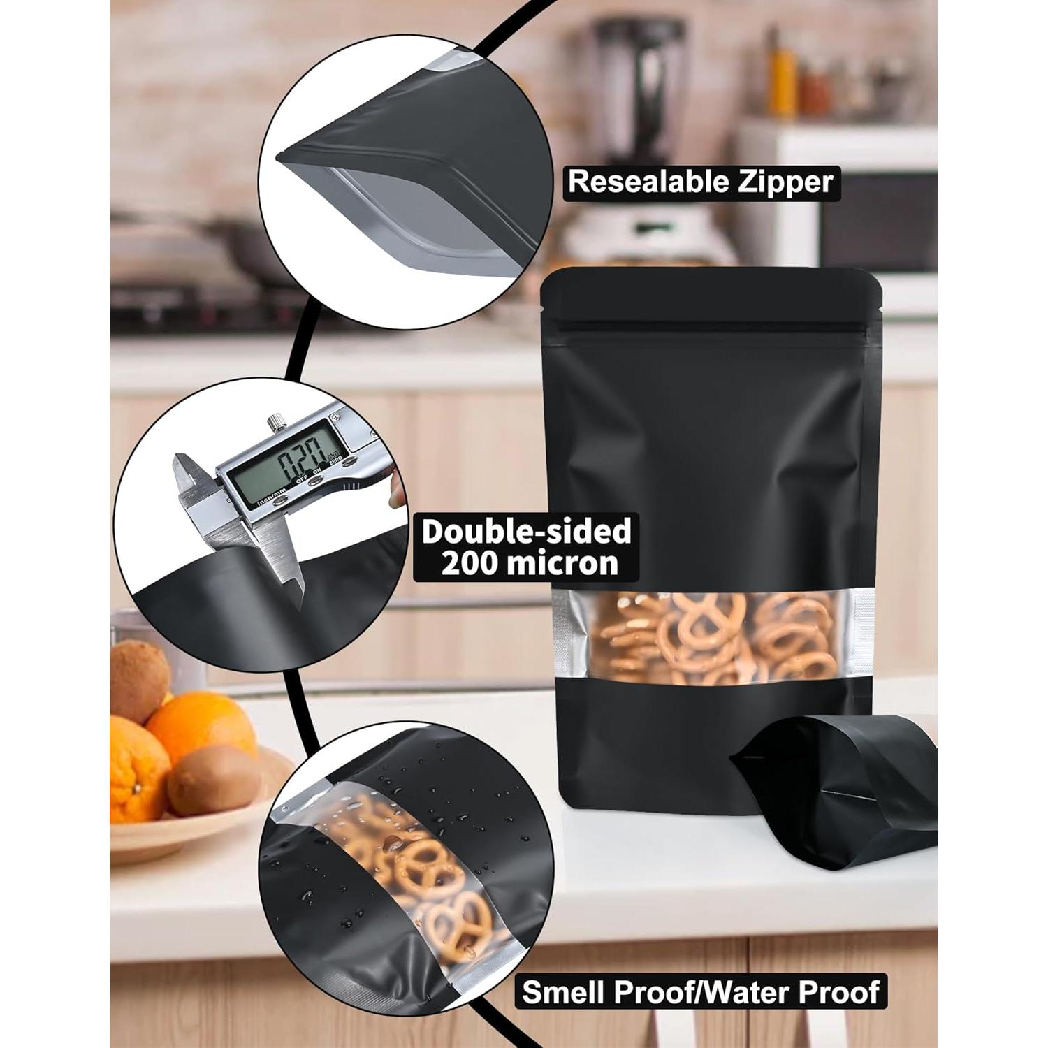 Paquete de 100 Bolsas Reutilizables a Prueba de Olores FireKylin 8.9x12.9cm