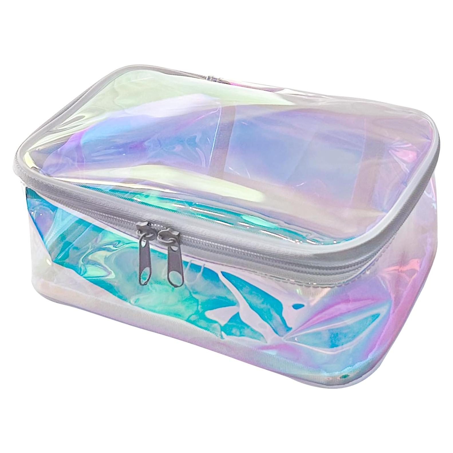 Bolsa de Maquillaje Holográfica TPU 20x14x8 cm Azul