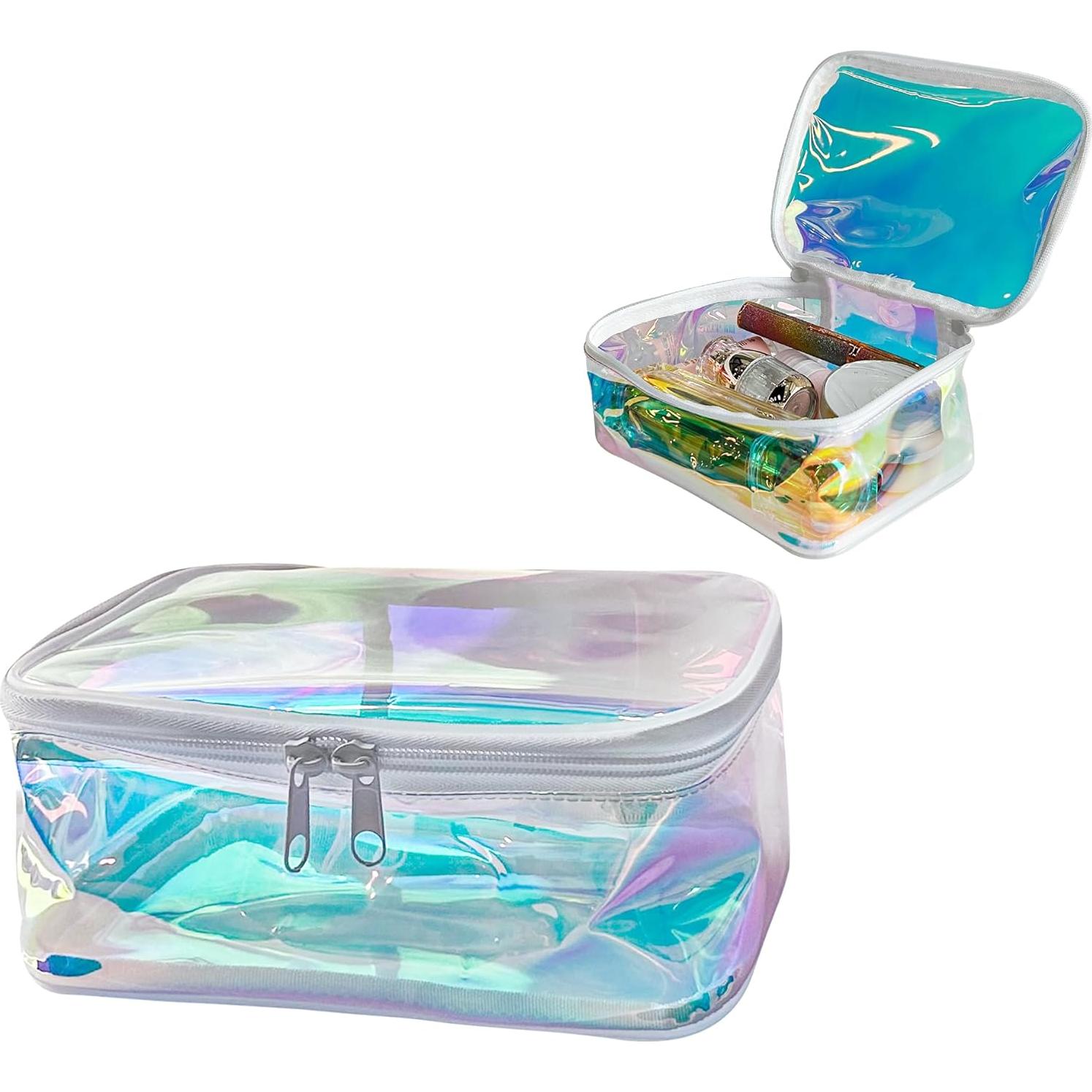 Bolsa de Maquillaje Holográfica TPU 20x14x8 cm Azul