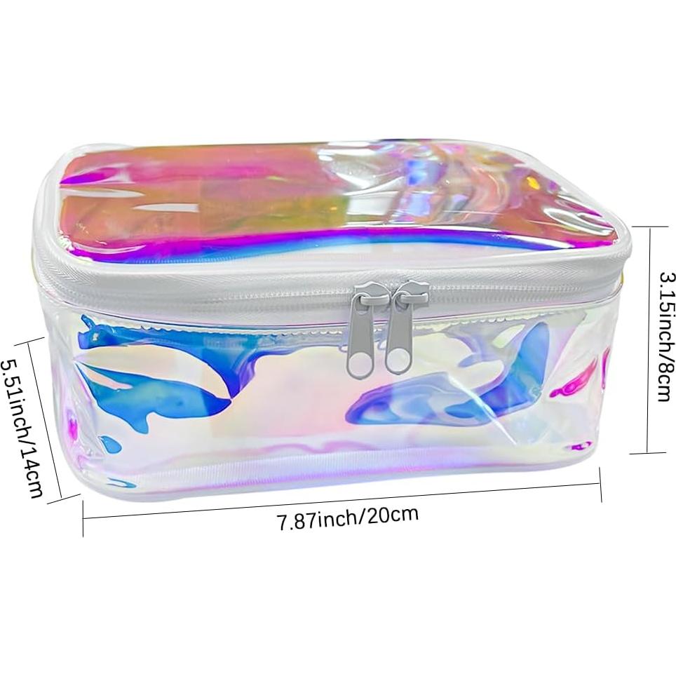 Bolsa de Maquillaje Holográfica TPU 20x14x8 cm Azul