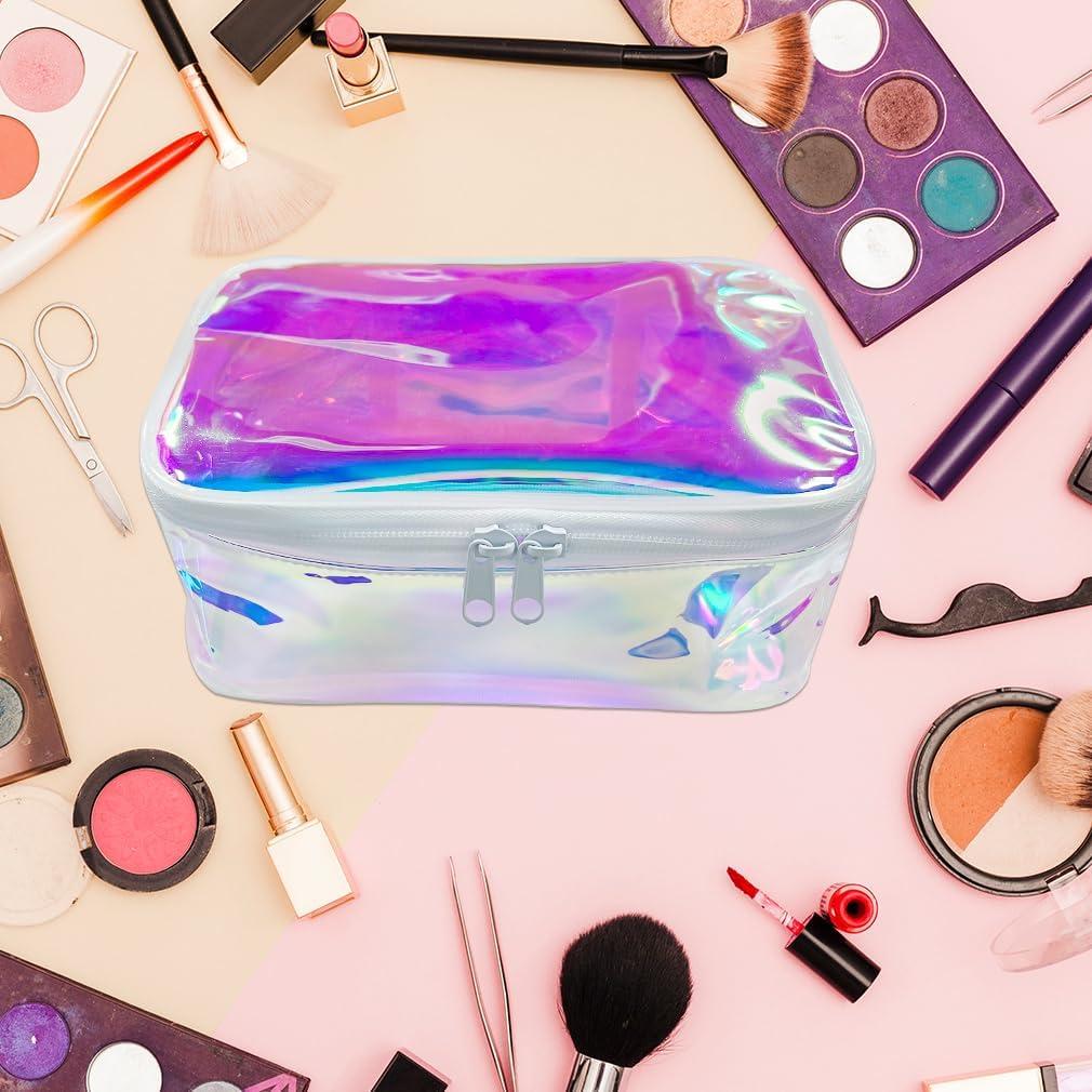 Bolsa de Maquillaje Holográfica TPU 20x14x8 cm Azul
