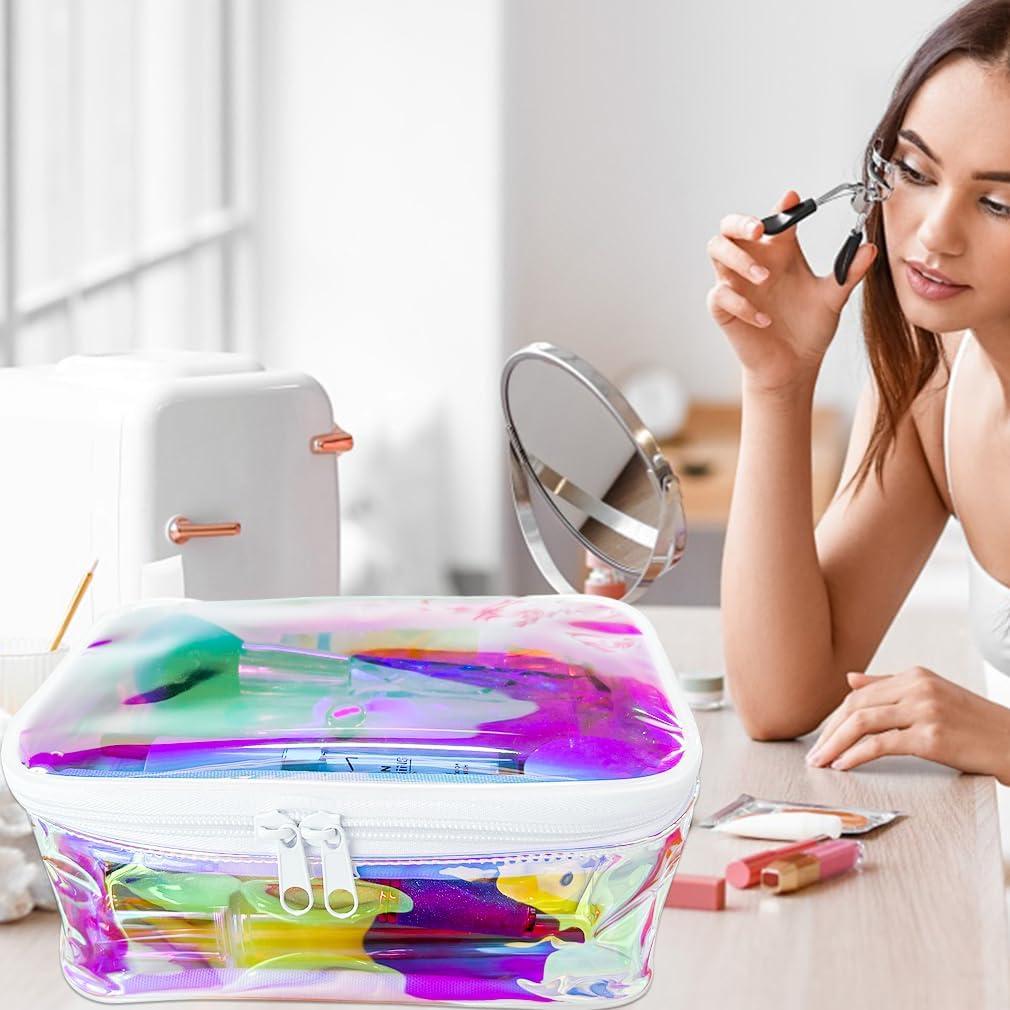 Bolsa de Maquillaje Holográfica TPU 20x14x8 cm Azul