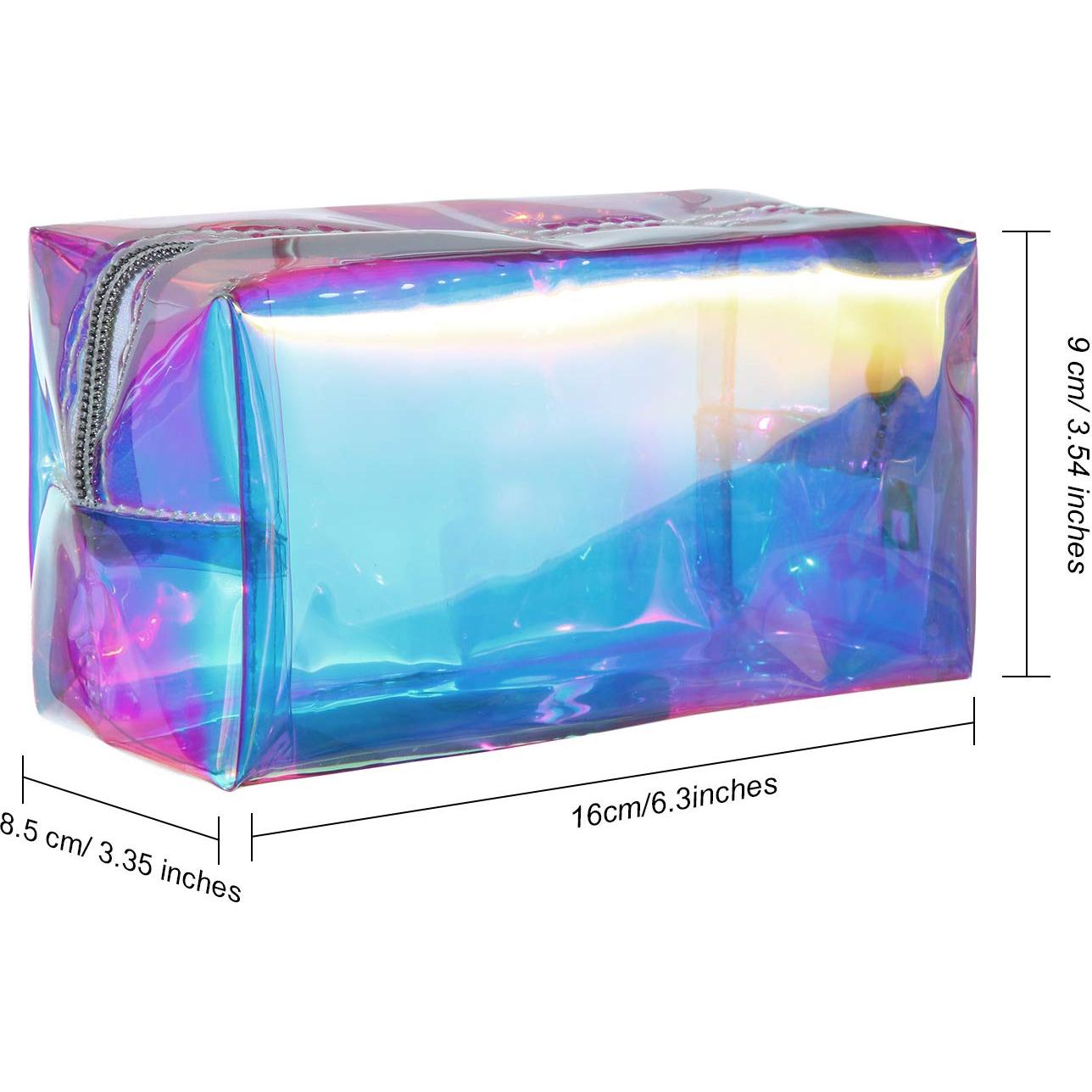 Bolsa de Maquillaje Holográfica Boao 2 Pcs Impermeable 20x15 cm