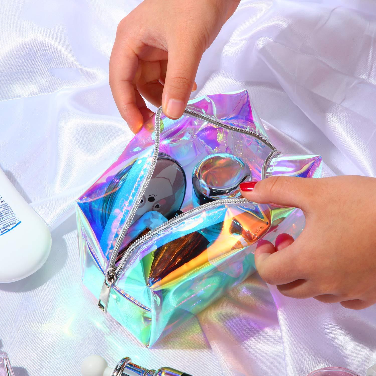 Bolsa de Maquillaje Holográfica Boao 2 Pcs Impermeable 20x15 cm